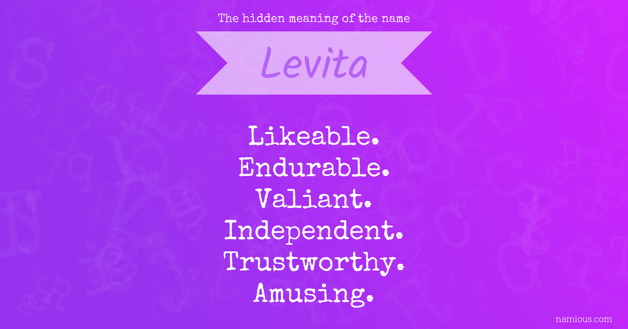 The hidden meaning of the name Levita