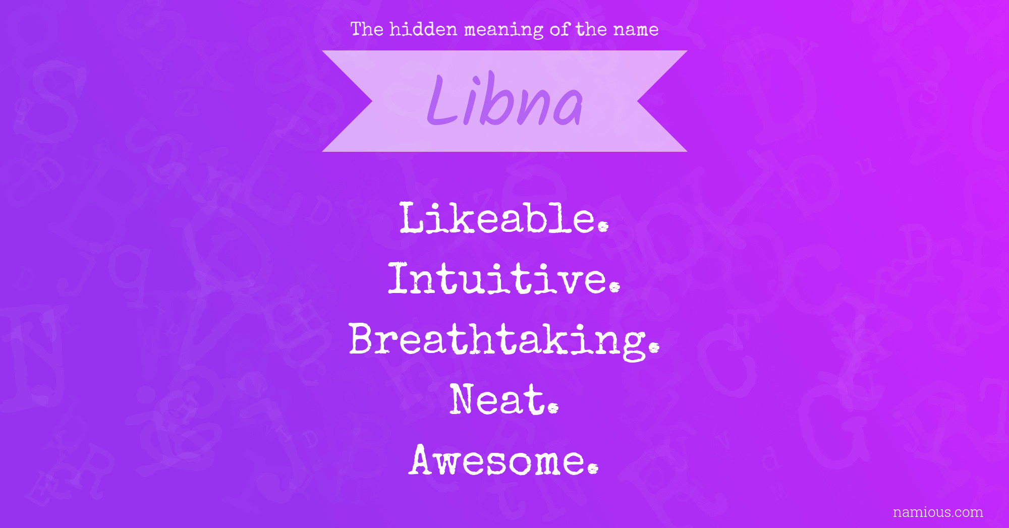 The hidden meaning of the name Libna