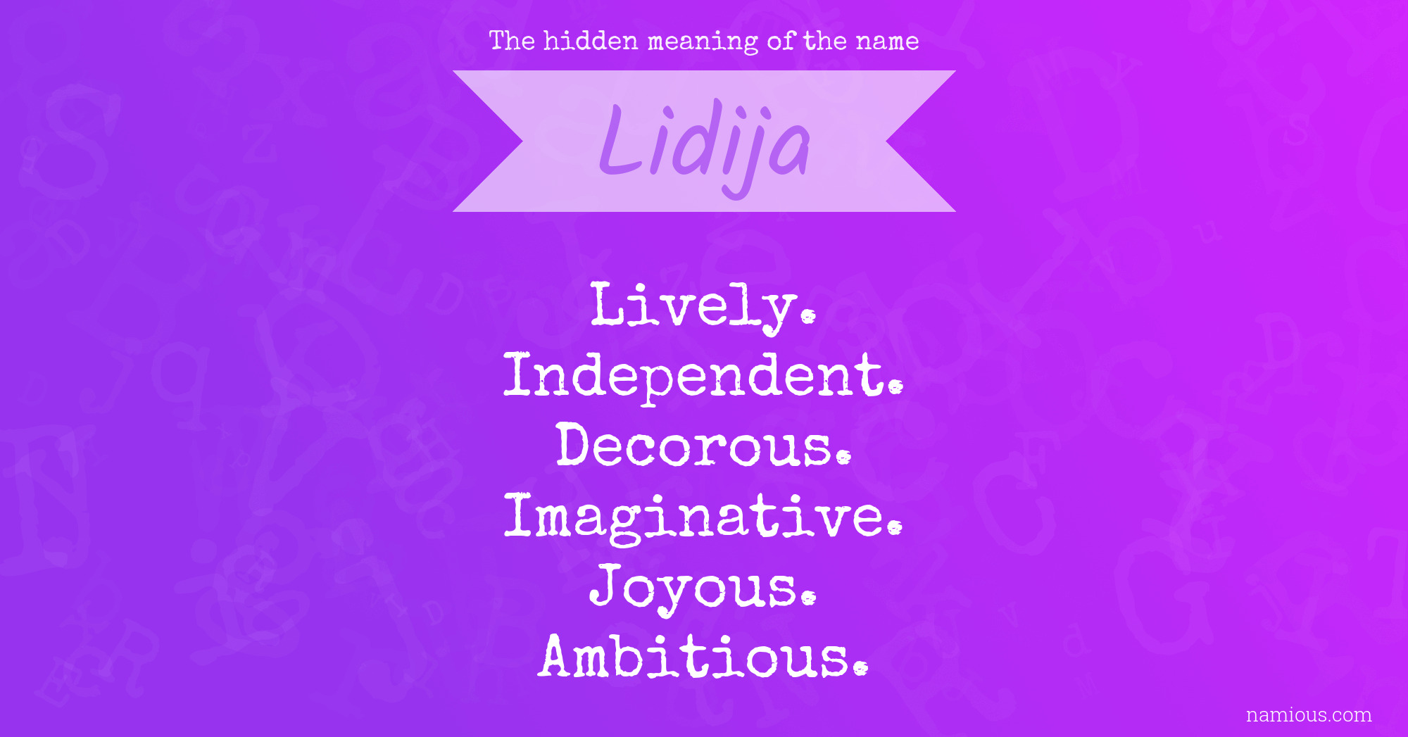 The hidden meaning of the name Lidija