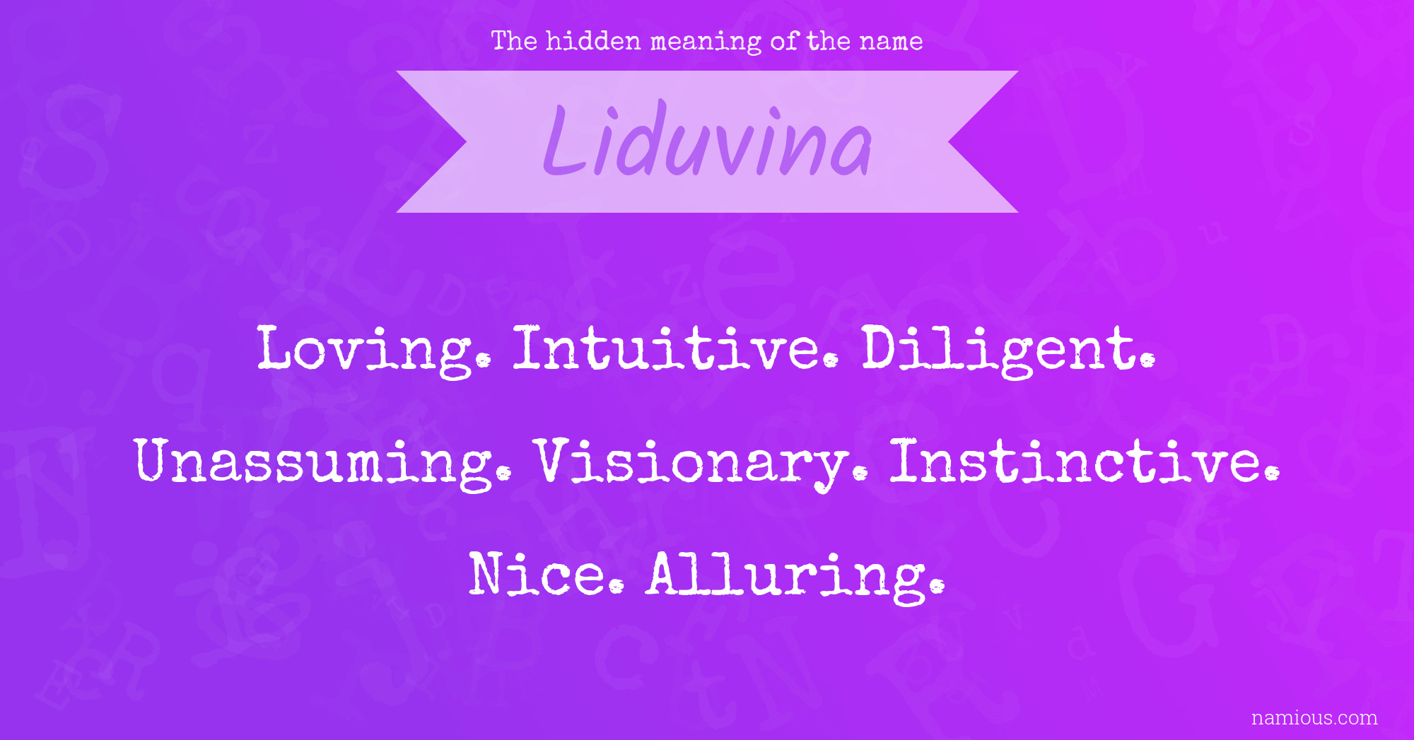 The hidden meaning of the name Liduvina