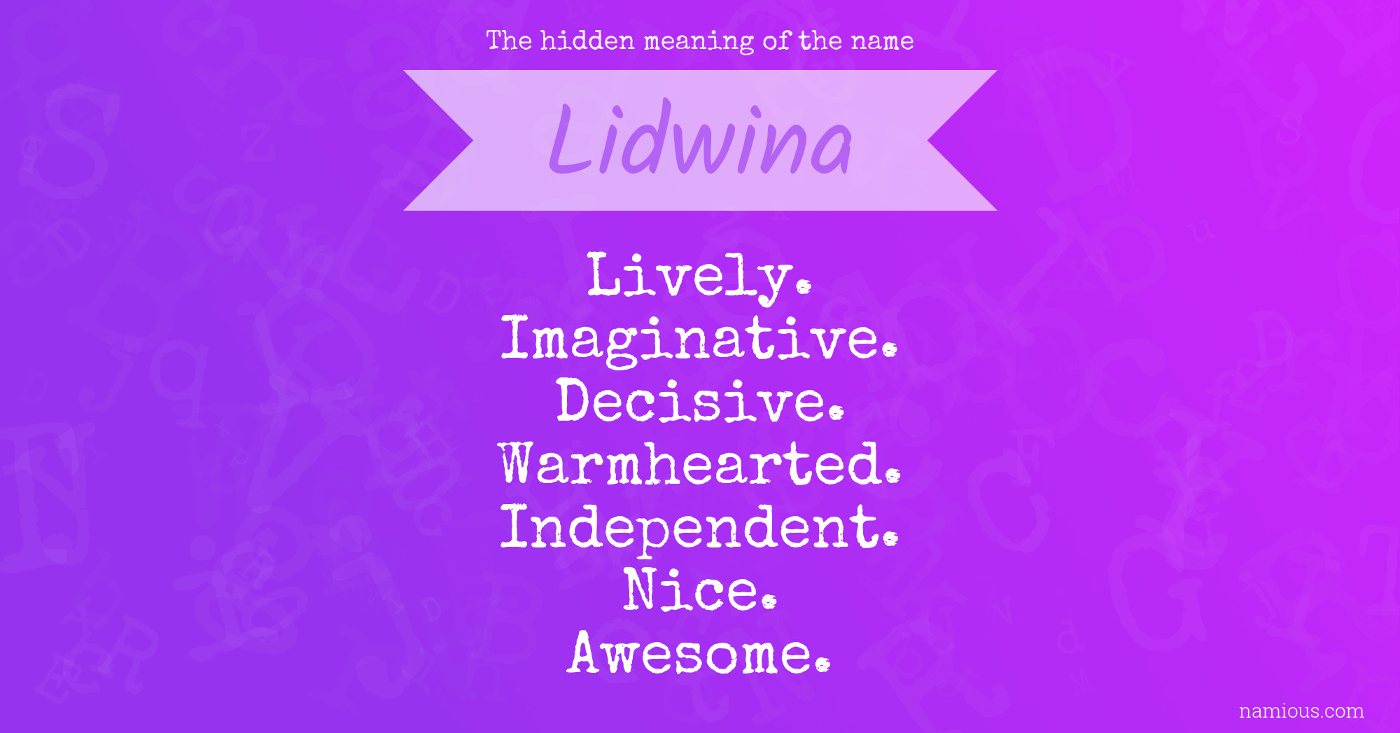 The hidden meaning of the name Lidwina