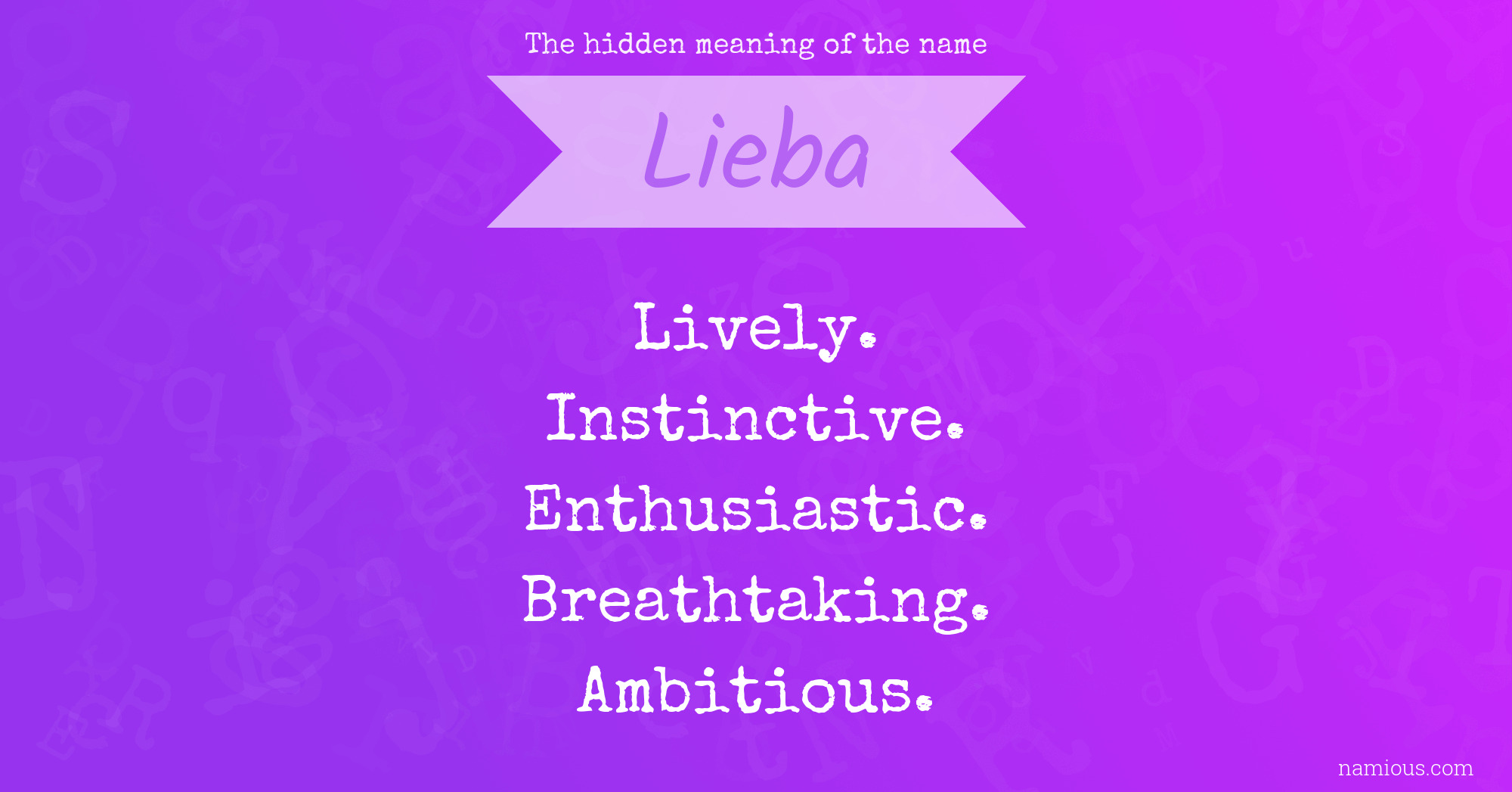 The hidden meaning of the name Lieba