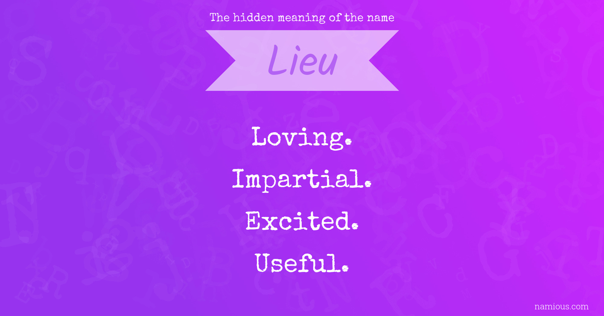 The hidden meaning of the name Lieu