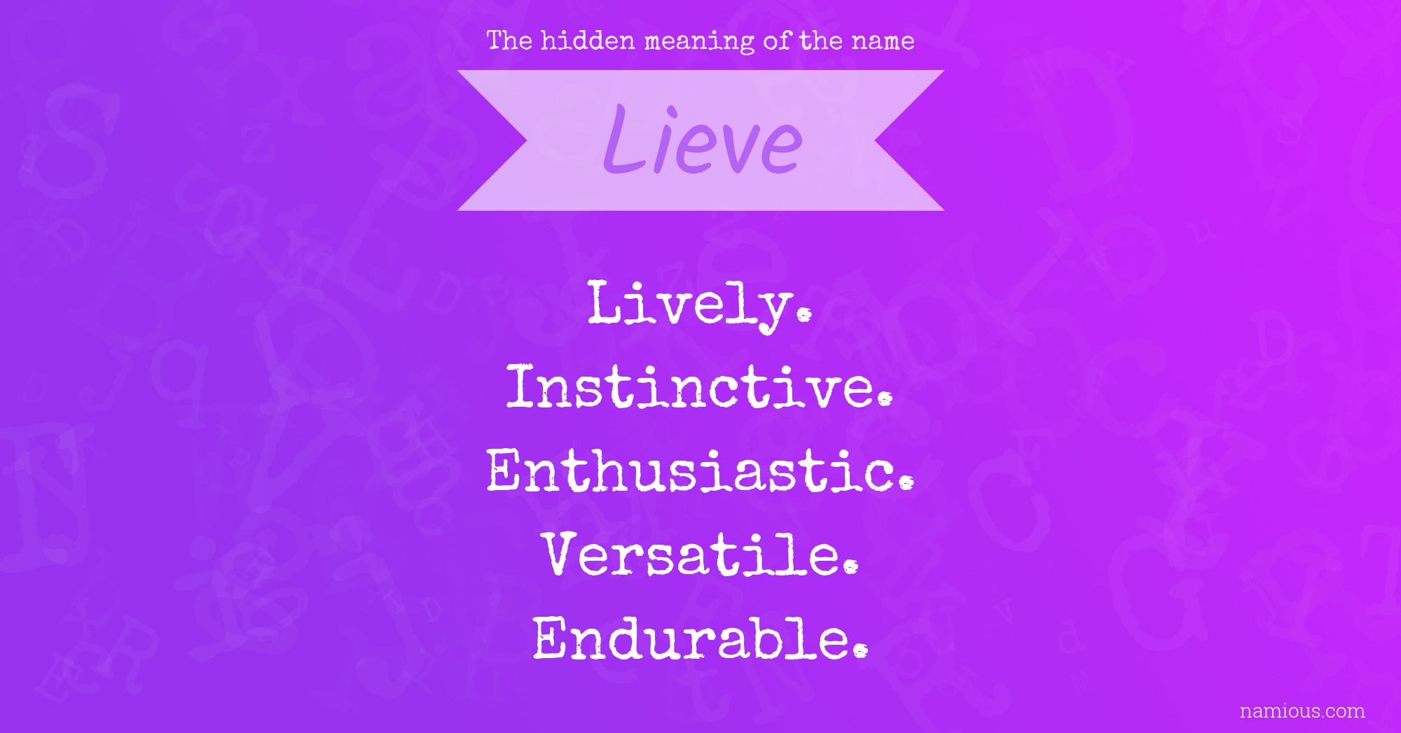 The hidden meaning of the name Lieve