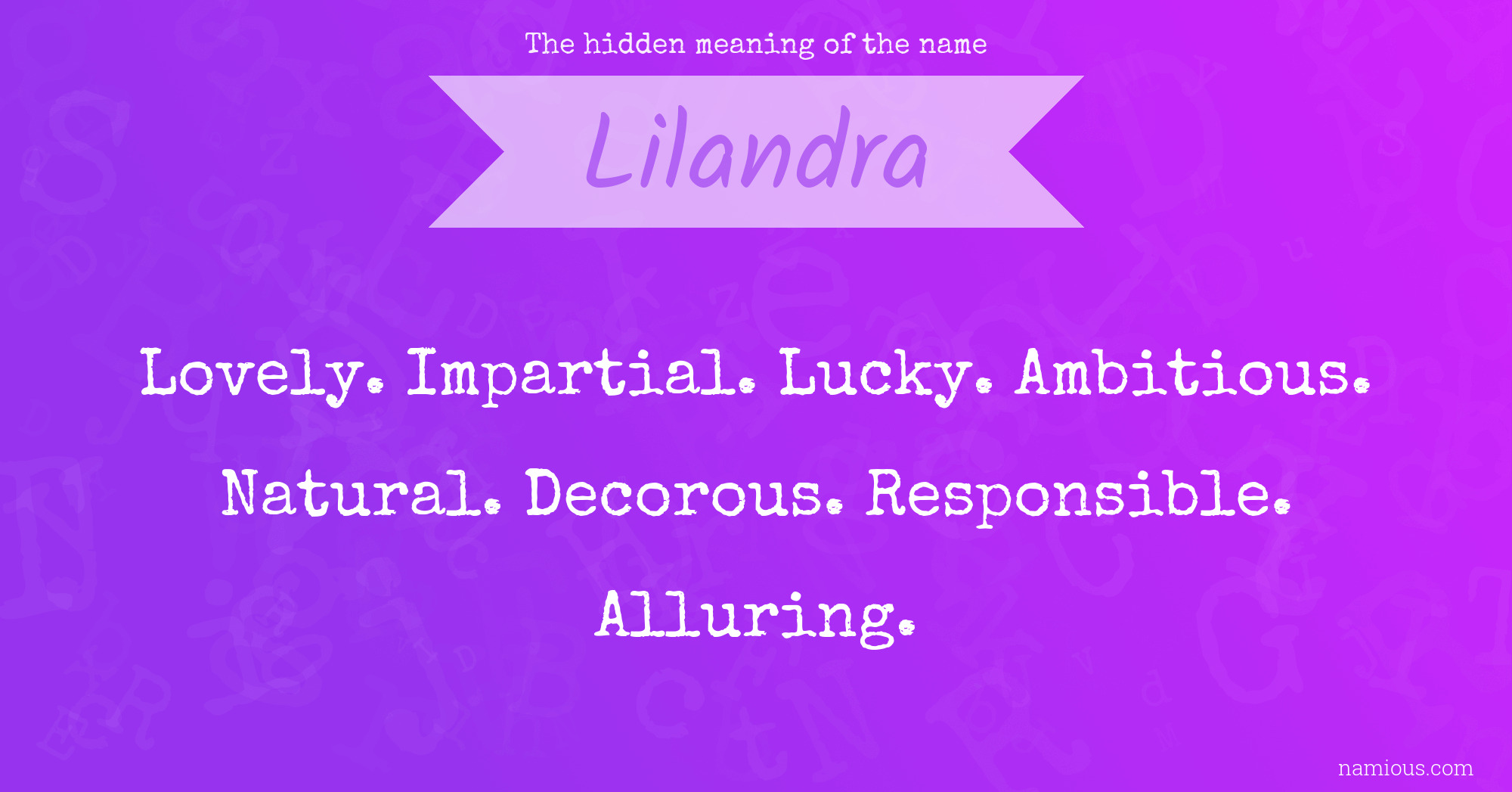 The hidden meaning of the name Lilandra