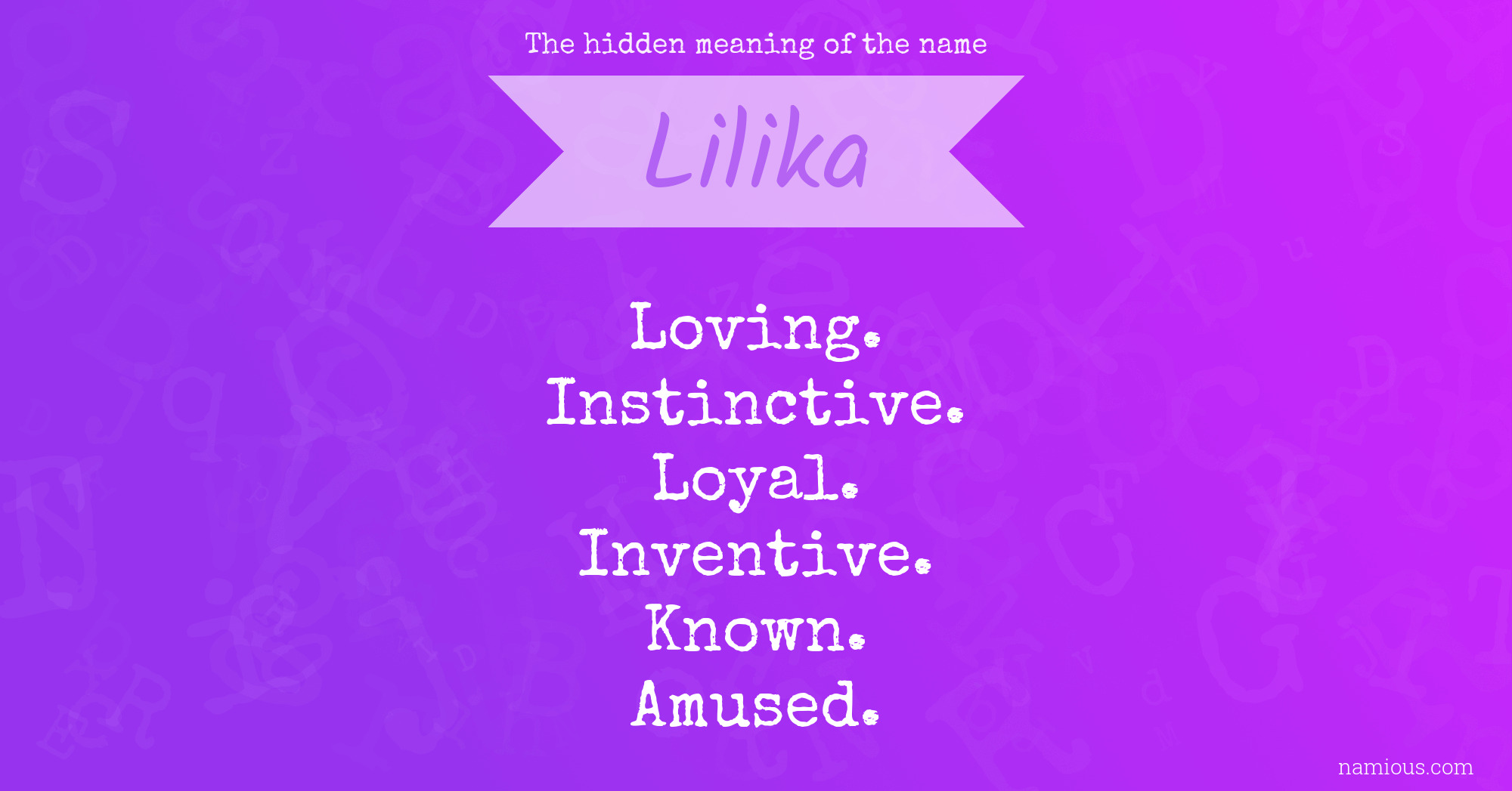 The hidden meaning of the name Lilika