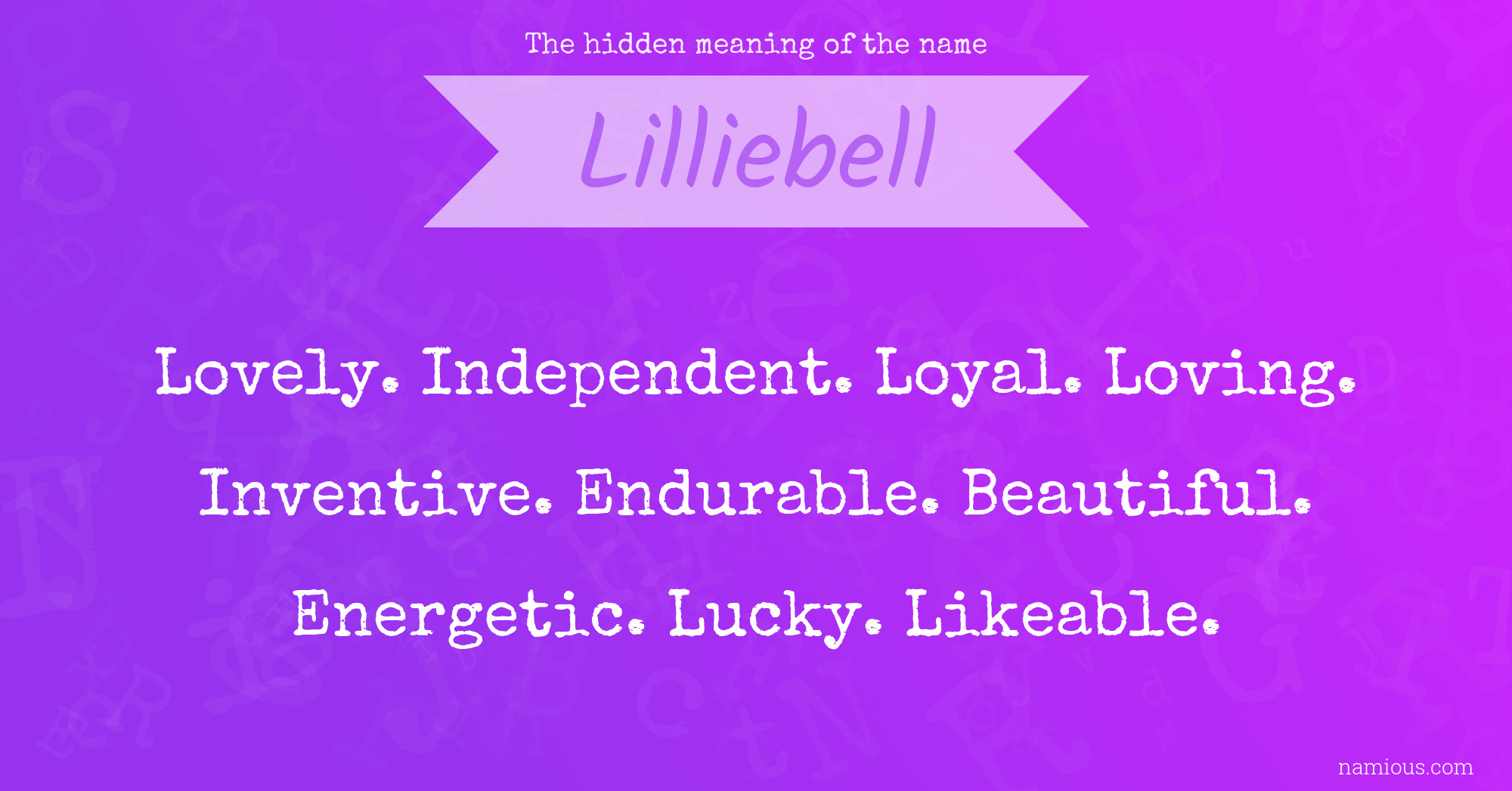 The hidden meaning of the name Lilliebell