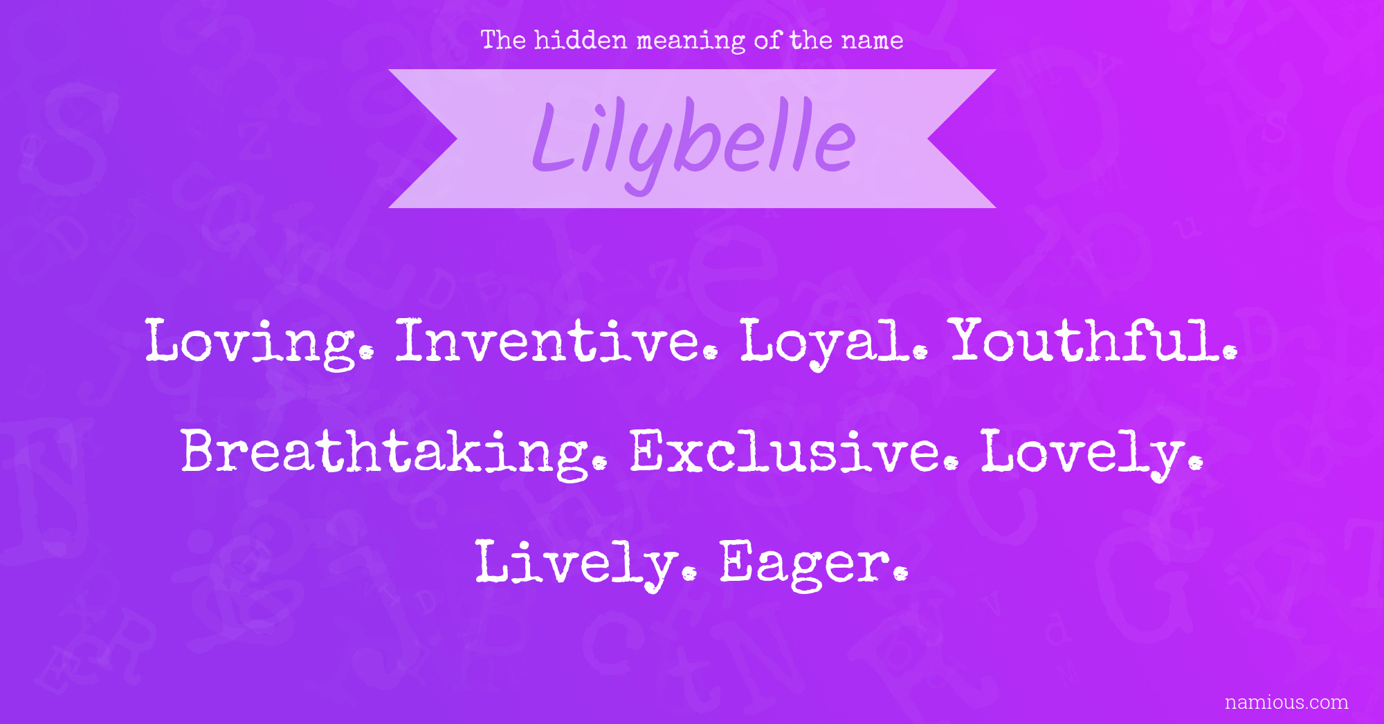 The hidden meaning of the name Lilybelle