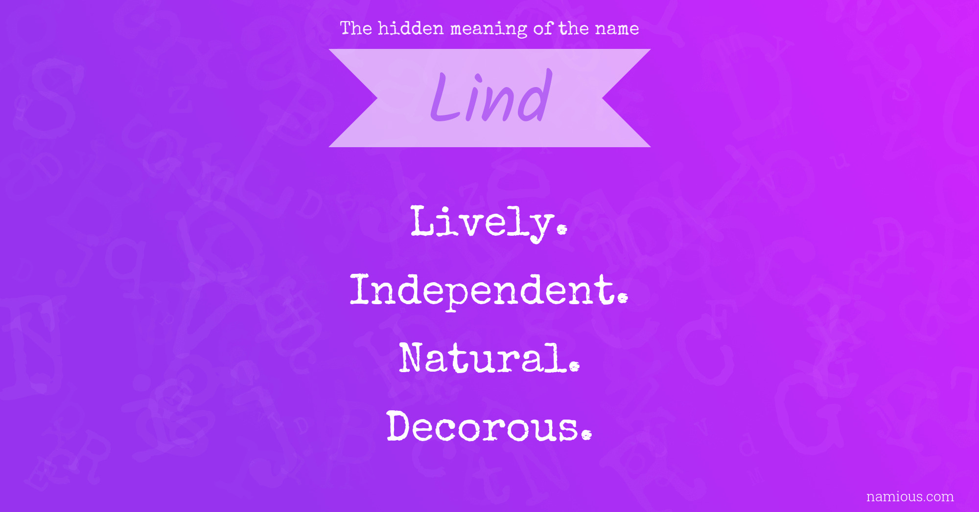 The hidden meaning of the name Lind