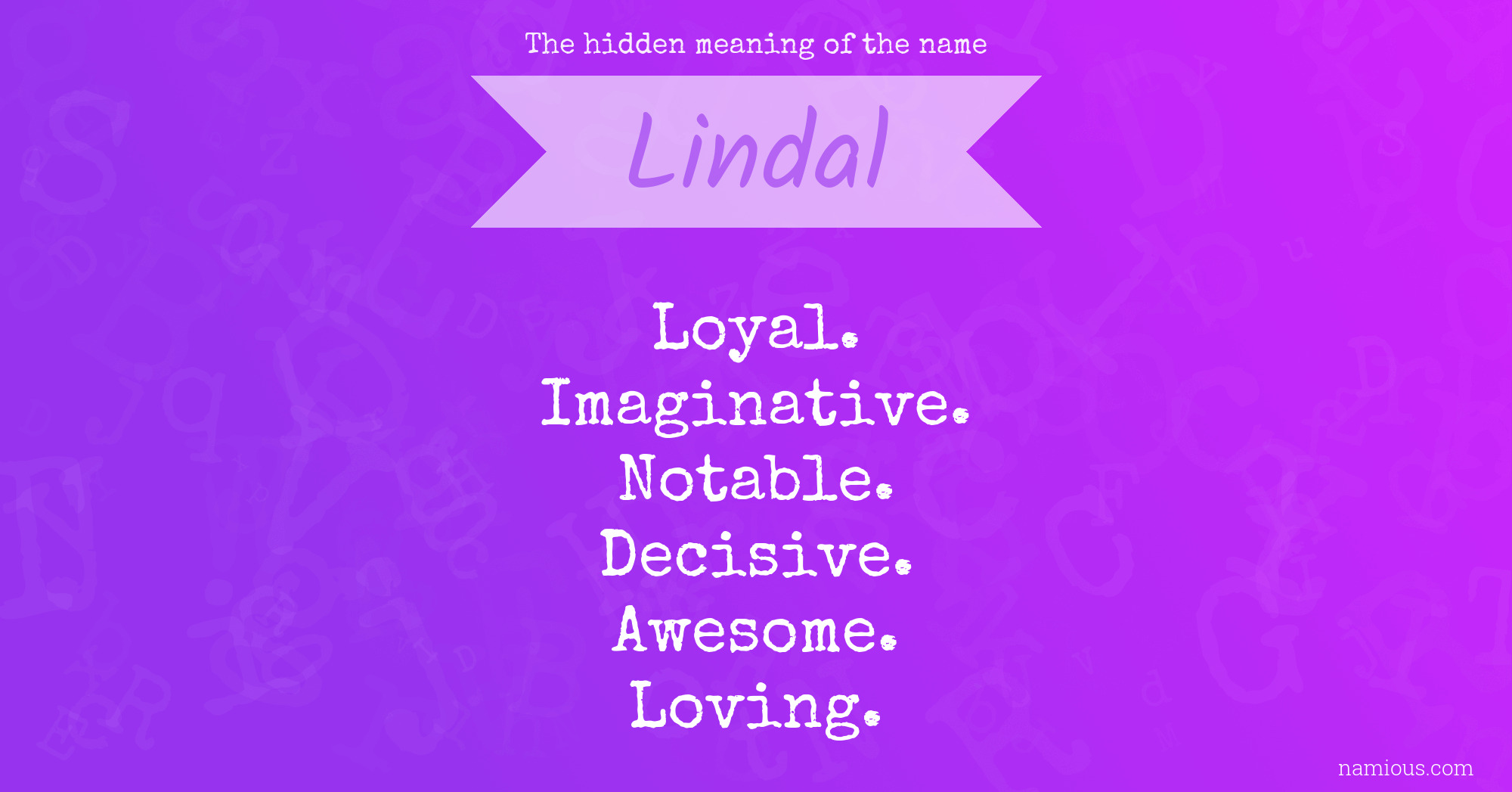 The hidden meaning of the name Lindal