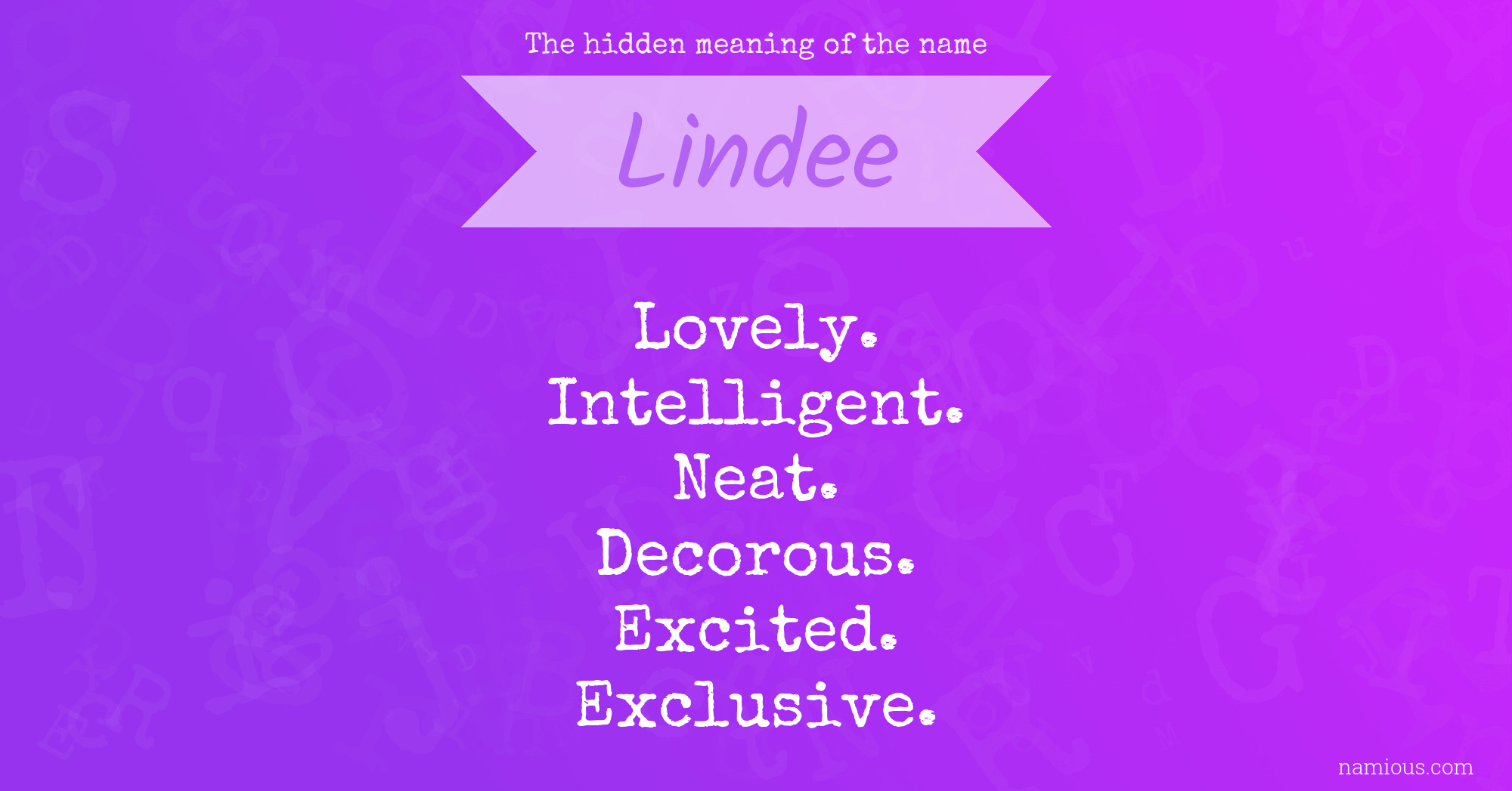 The hidden meaning of the name Lindee