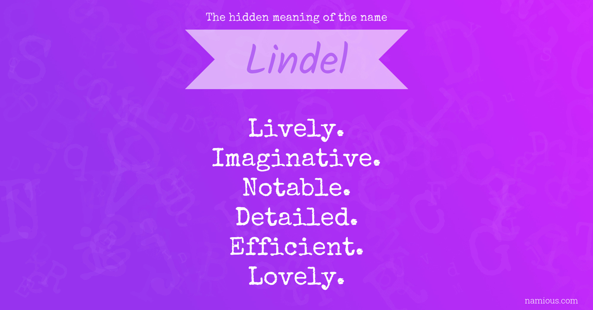 The hidden meaning of the name Lindel