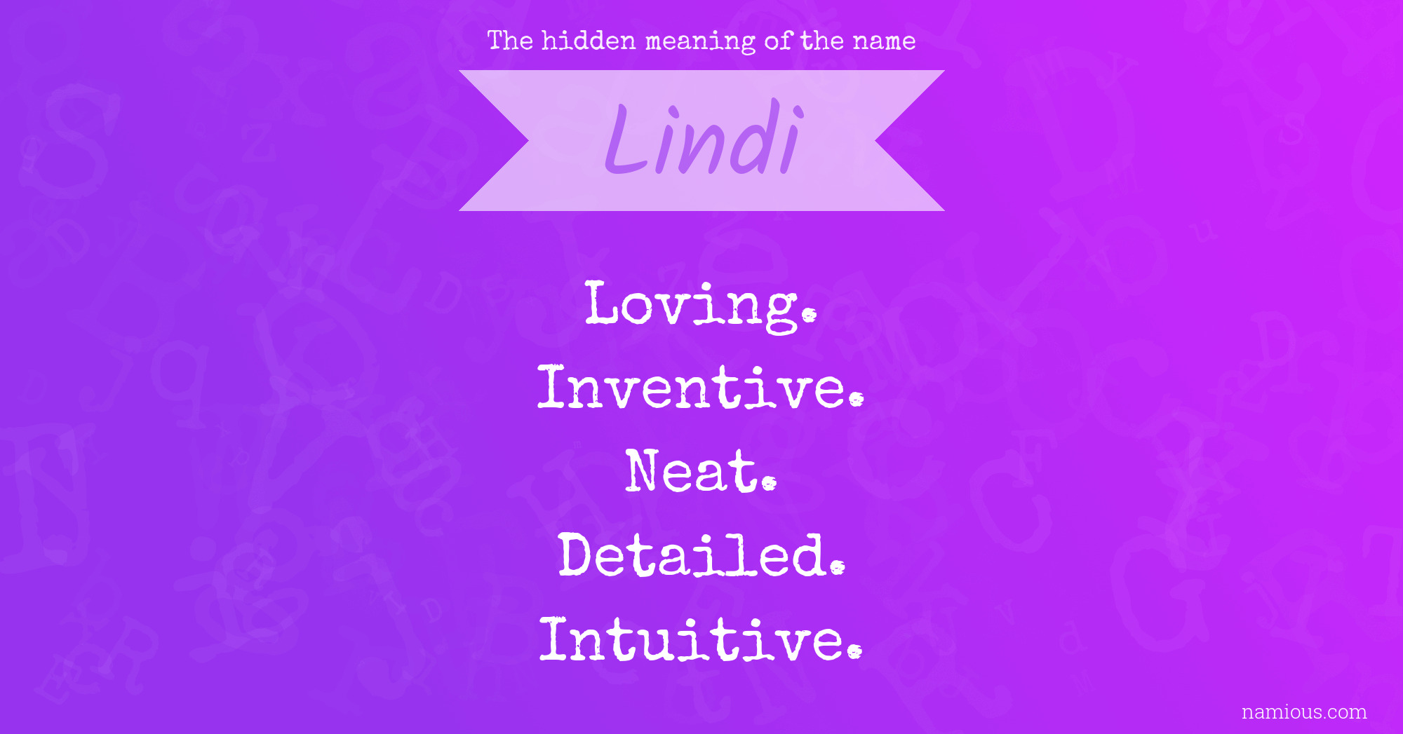 The hidden meaning of the name Lindi