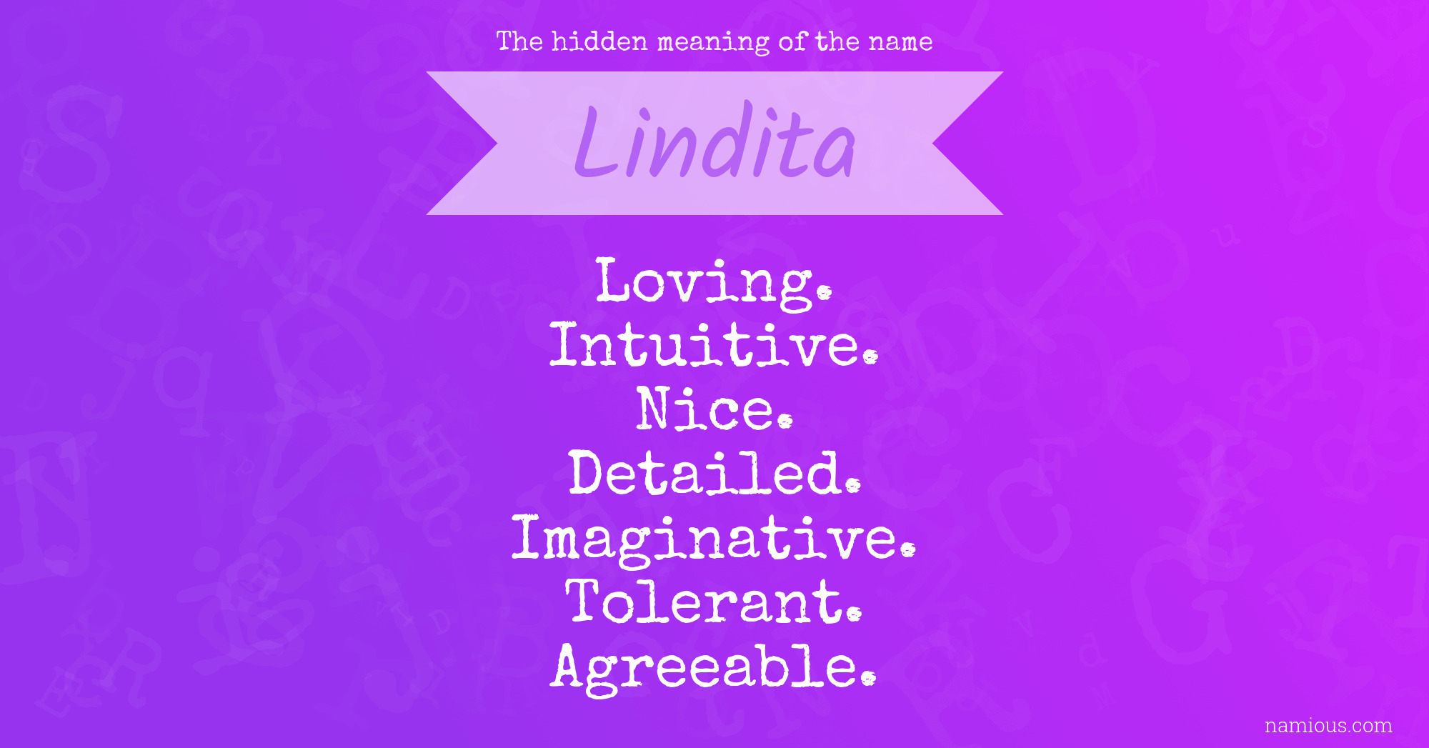 The hidden meaning of the name Lindita