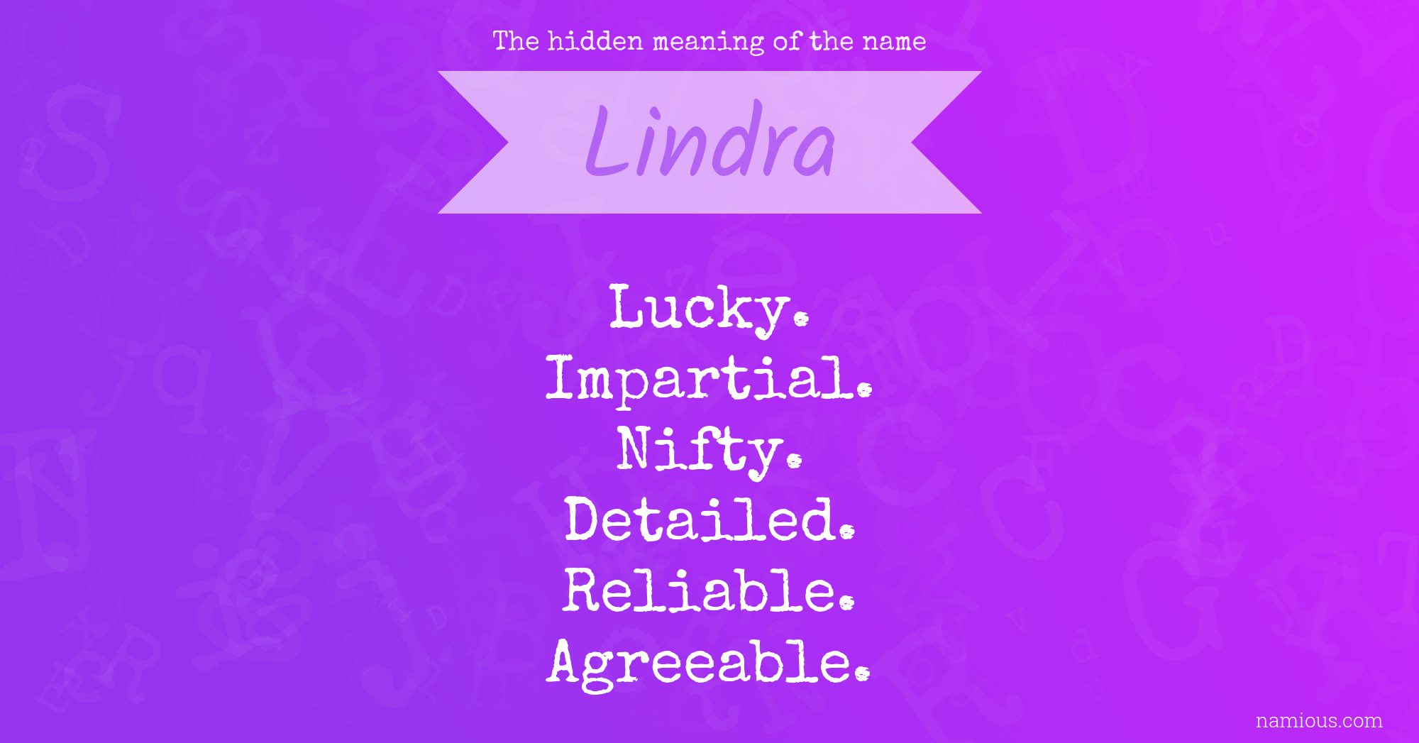 The hidden meaning of the name Lindra