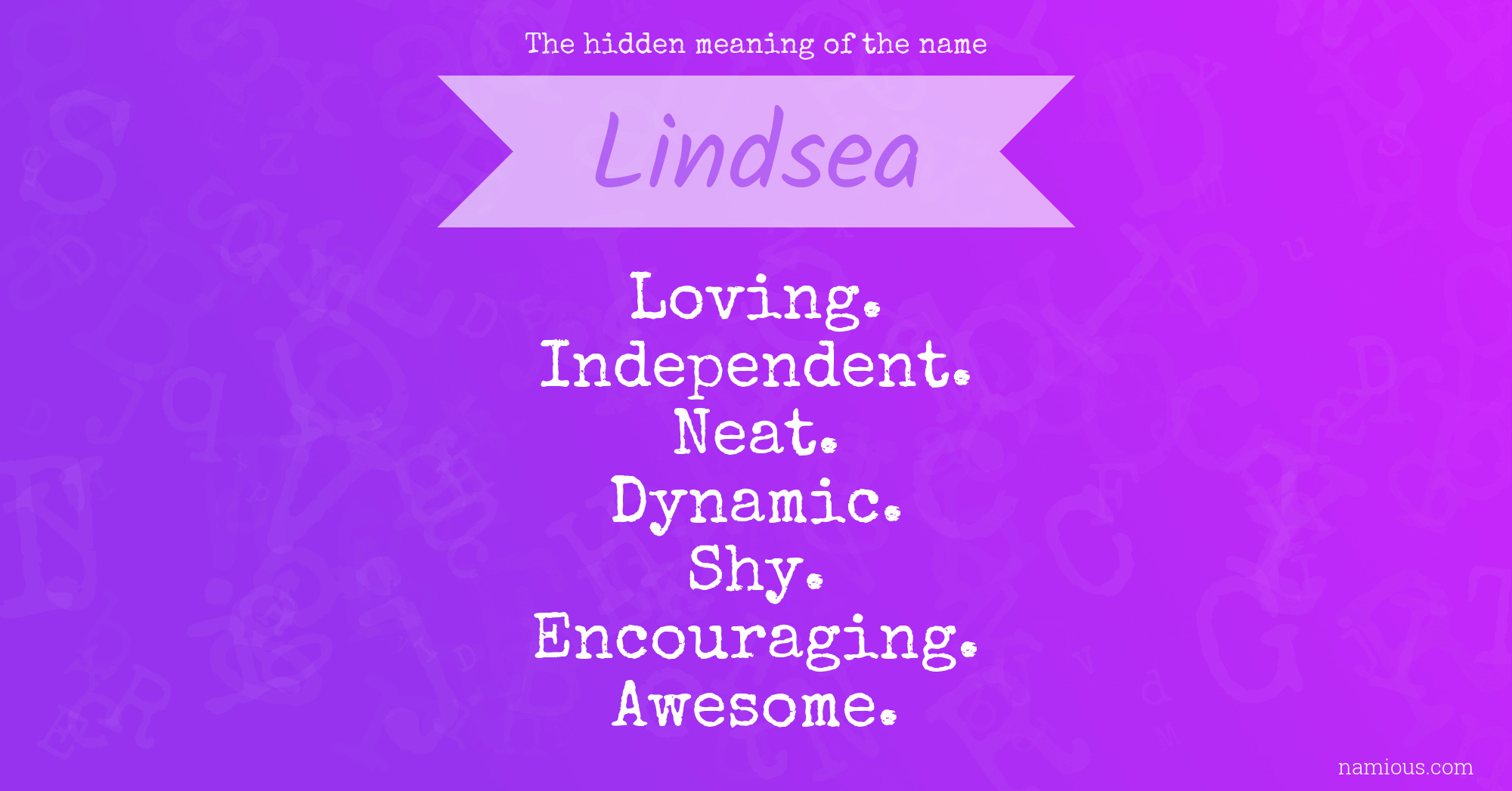 The hidden meaning of the name Lindsea