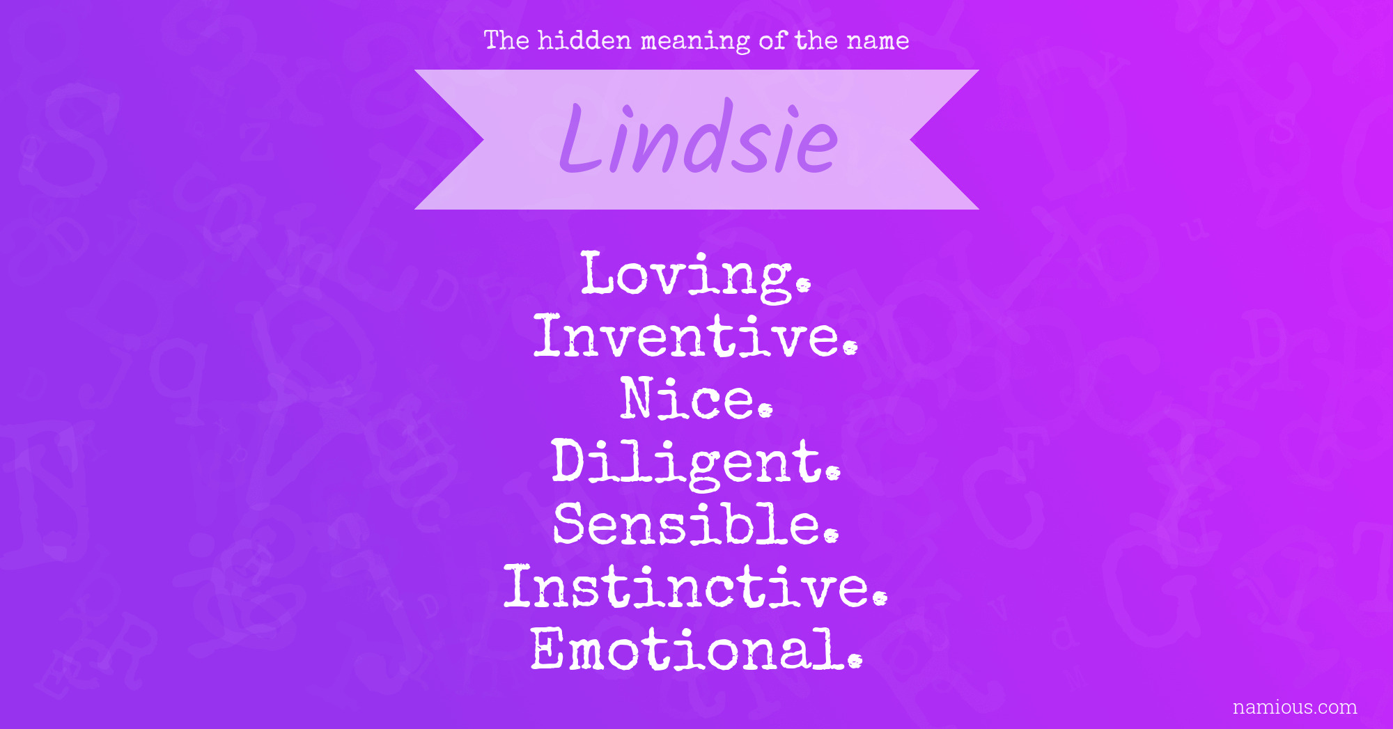 The hidden meaning of the name Lindsie