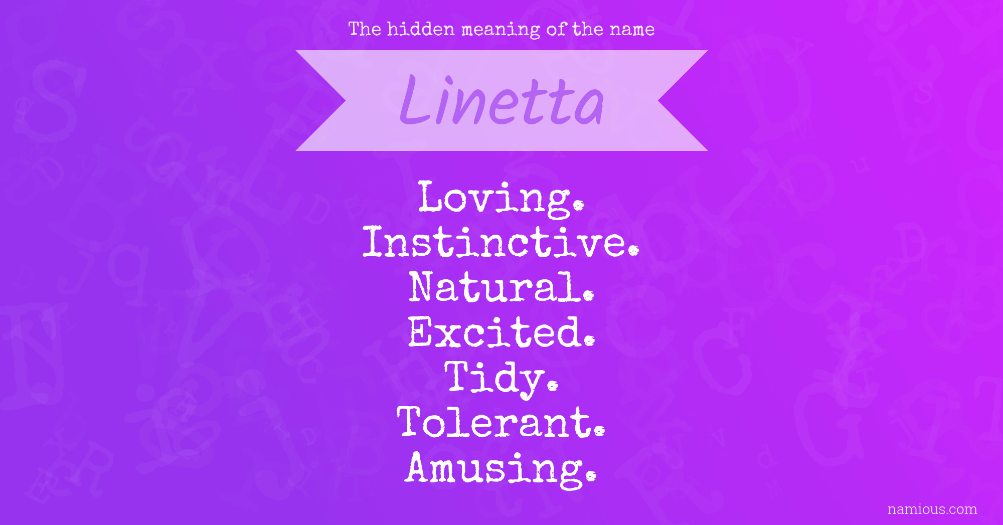 The hidden meaning of the name Linetta