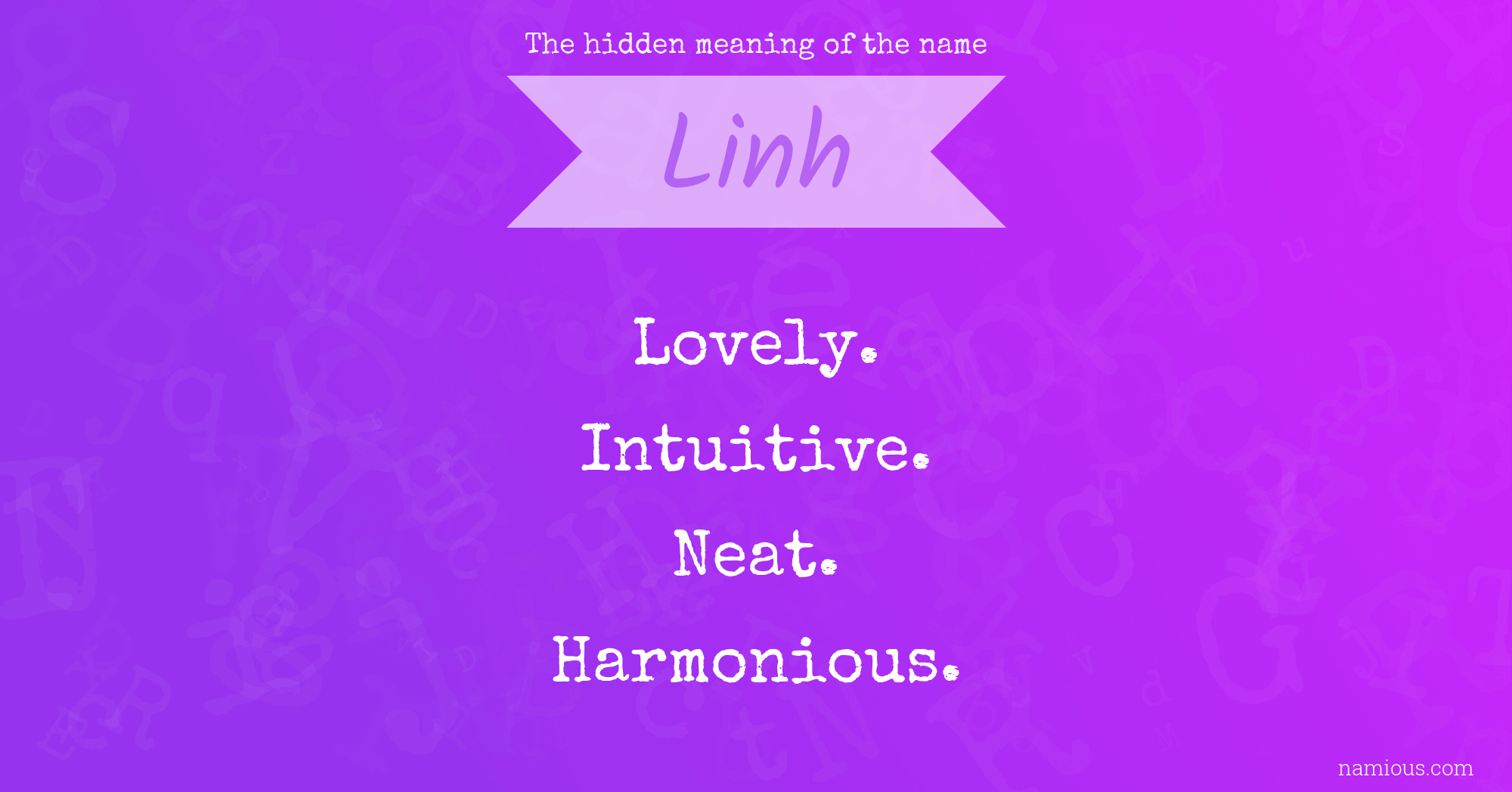 The hidden meaning of the name Linh