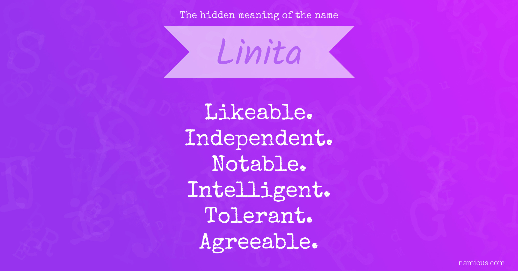 The hidden meaning of the name Linita