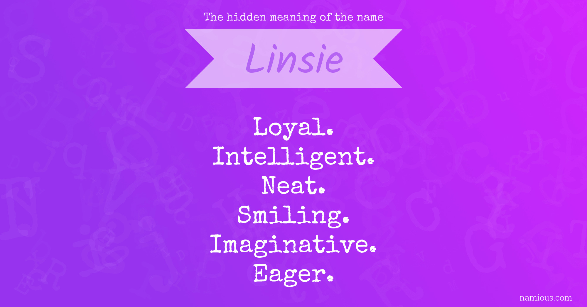 The hidden meaning of the name Linsie