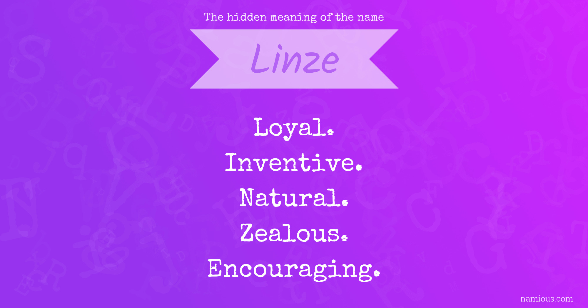 The hidden meaning of the name Linze