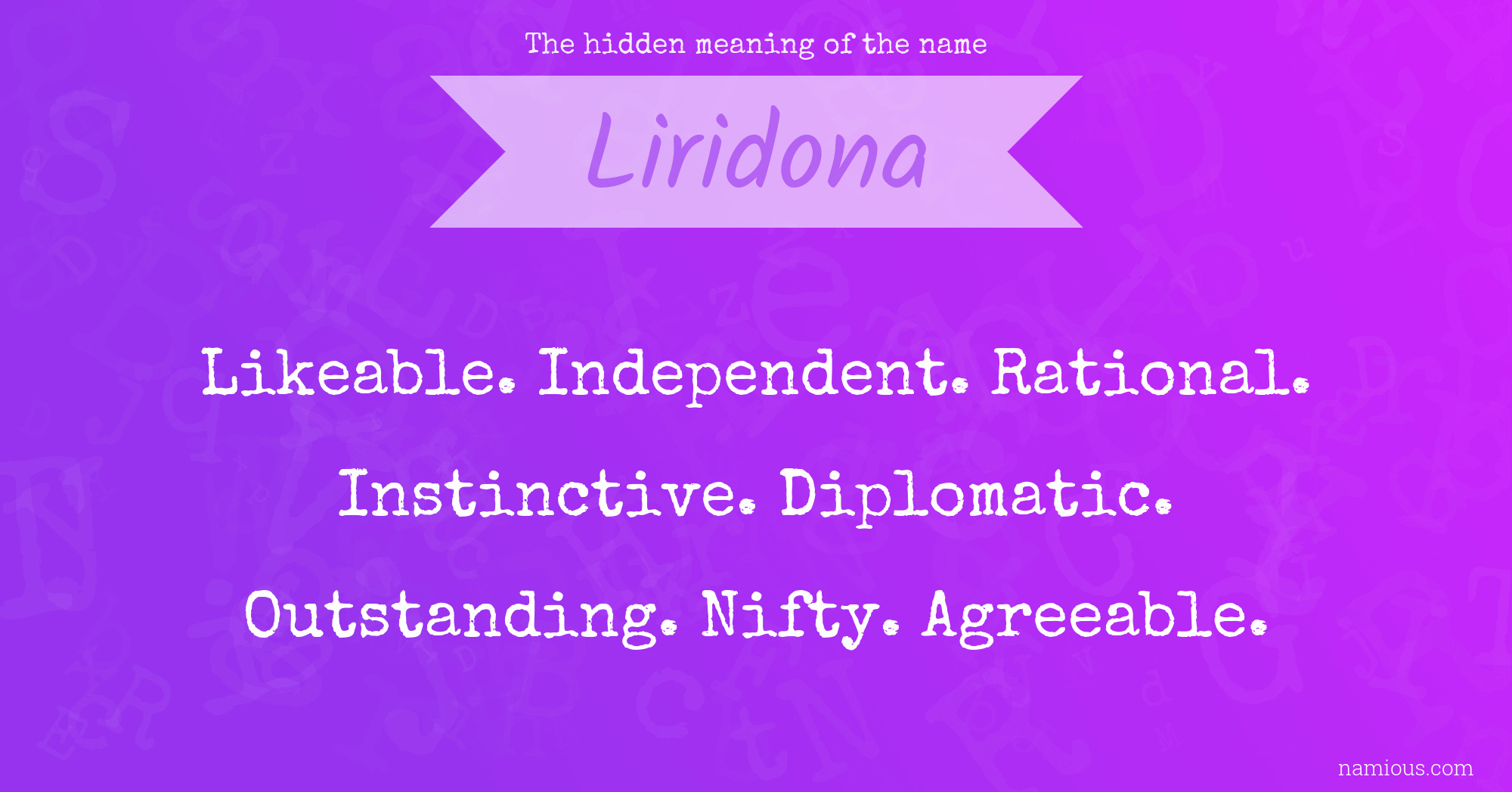 The hidden meaning of the name Liridona