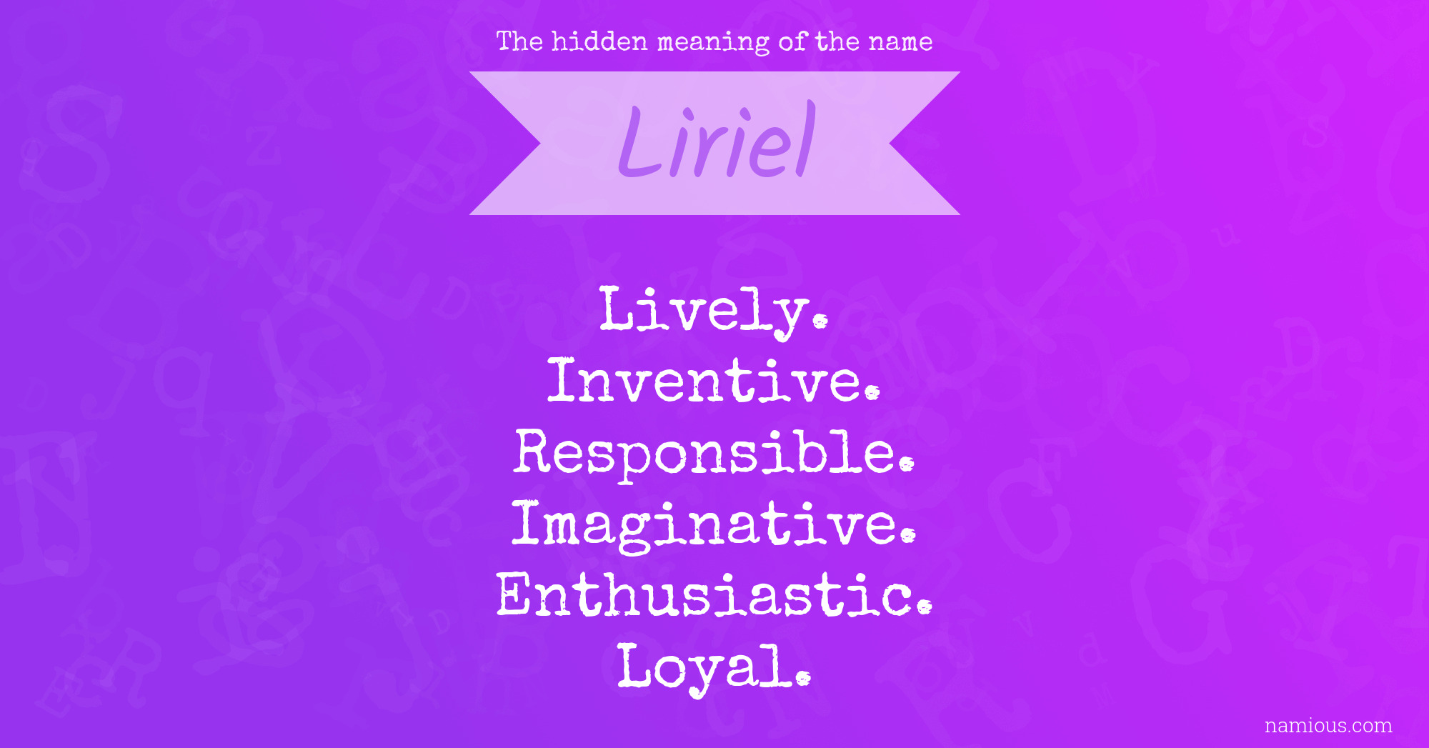 The hidden meaning of the name Liriel