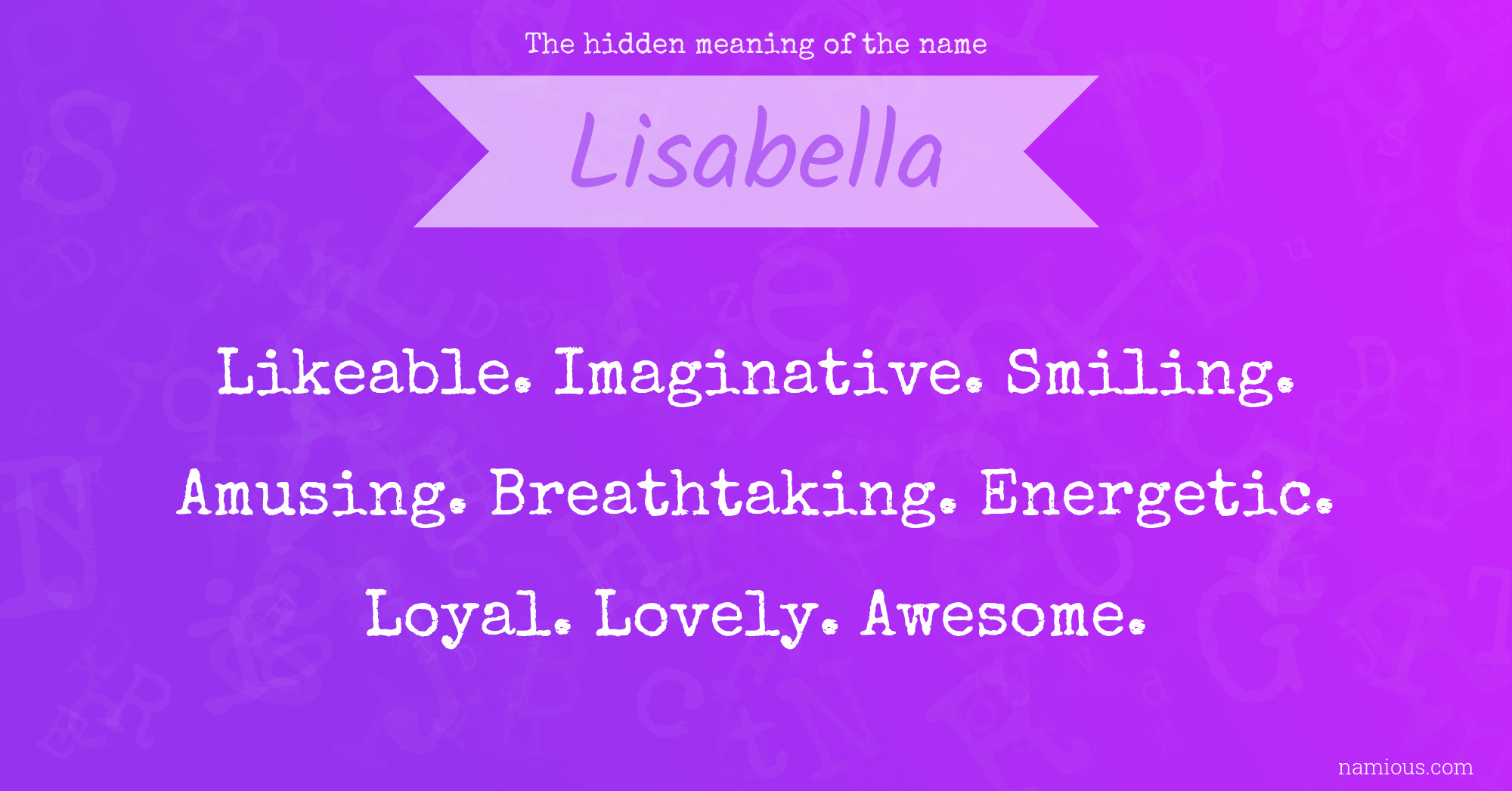 The hidden meaning of the name Lisabella