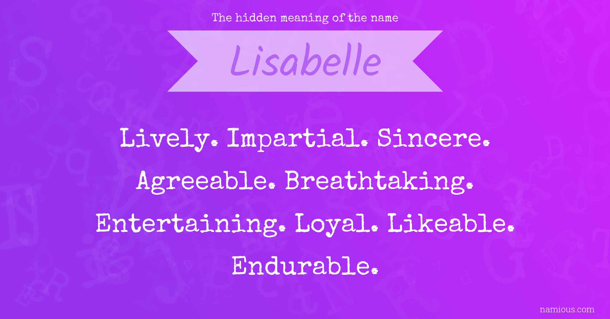 The hidden meaning of the name Lisabelle