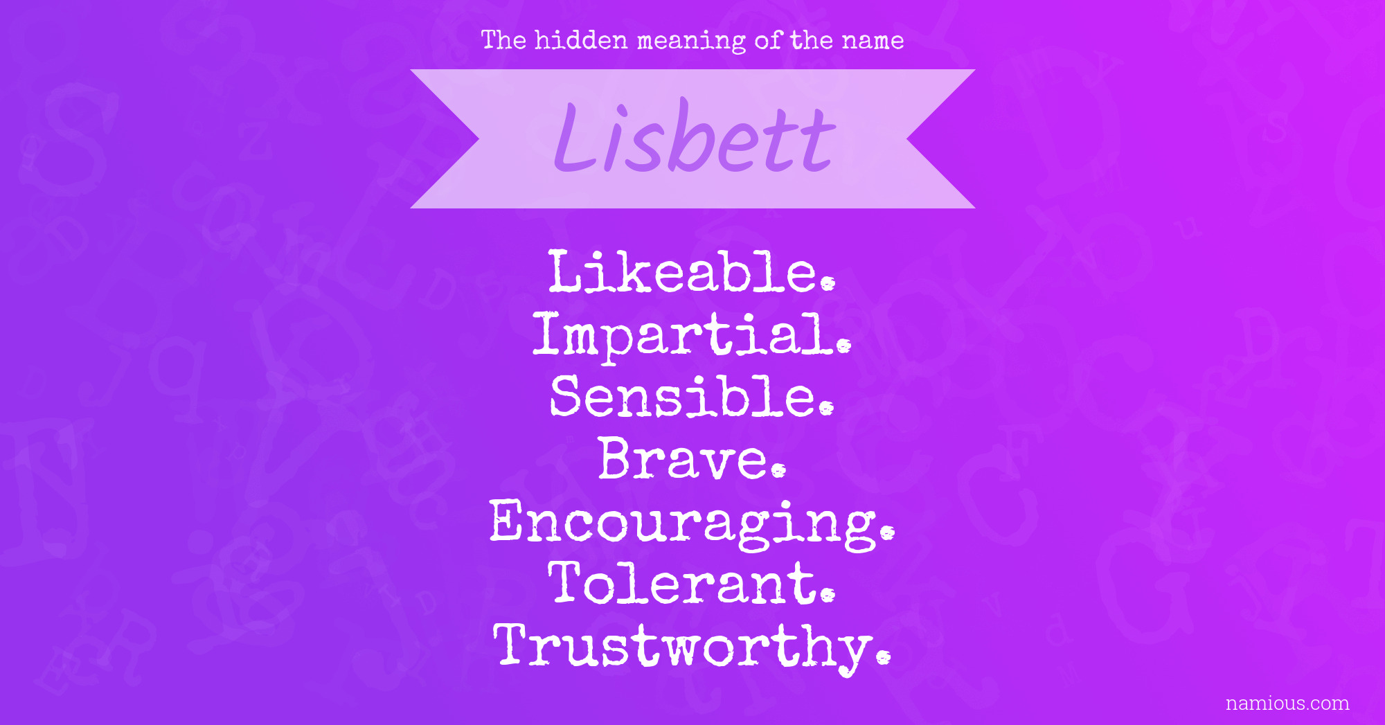 The hidden meaning of the name Lisbett