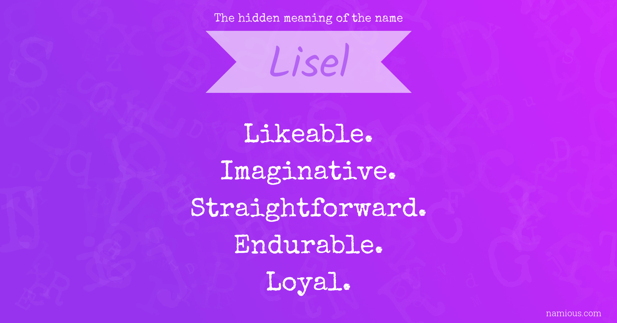 The hidden meaning of the name Lisel