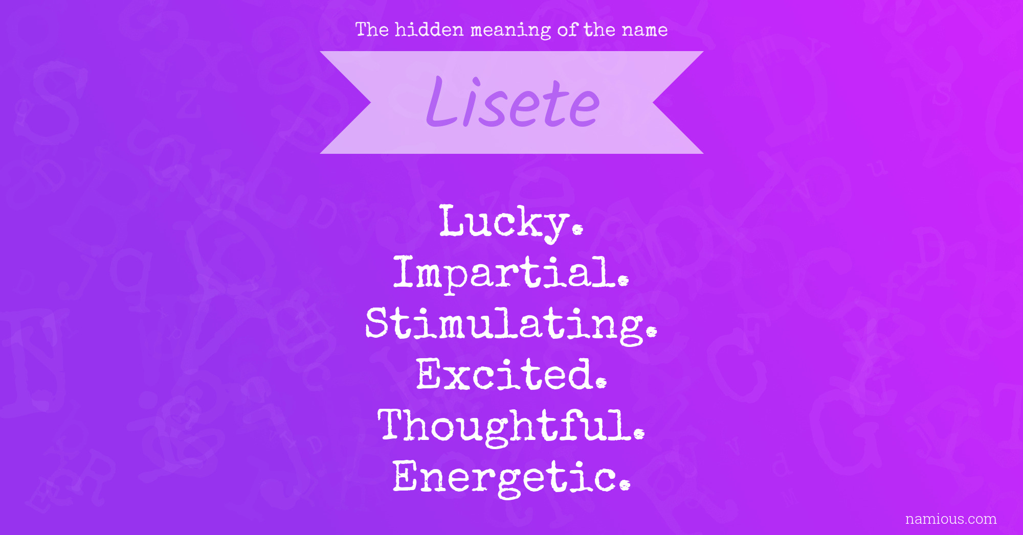 The hidden meaning of the name Lisete