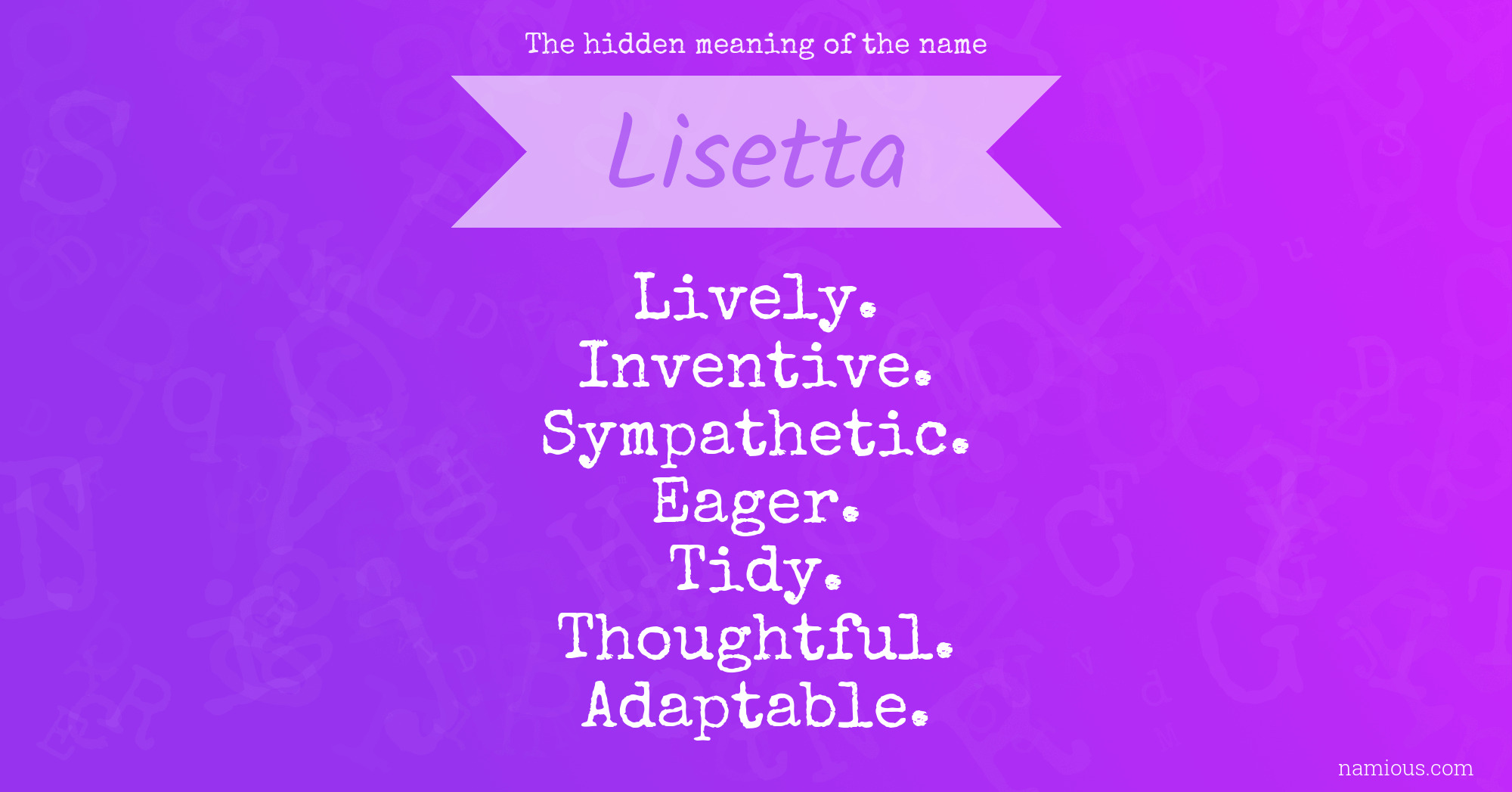 The hidden meaning of the name Lisetta