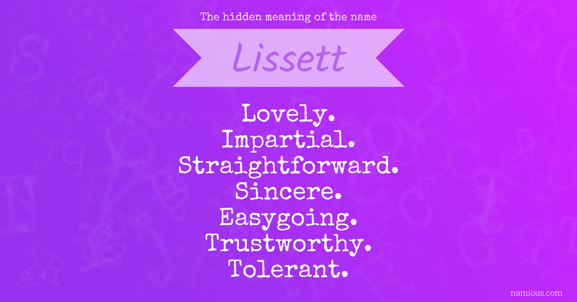 The hidden meaning of the name Lissett