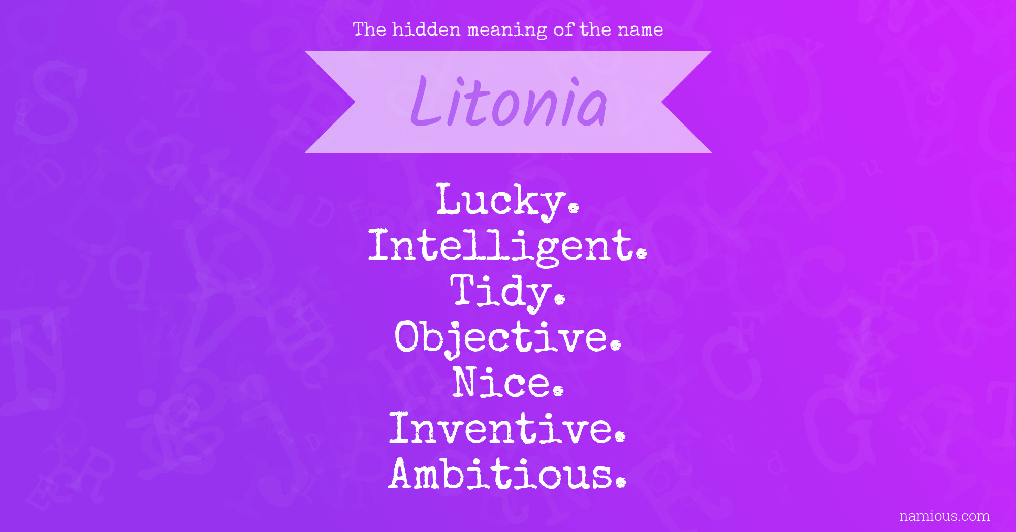 The hidden meaning of the name Litonia