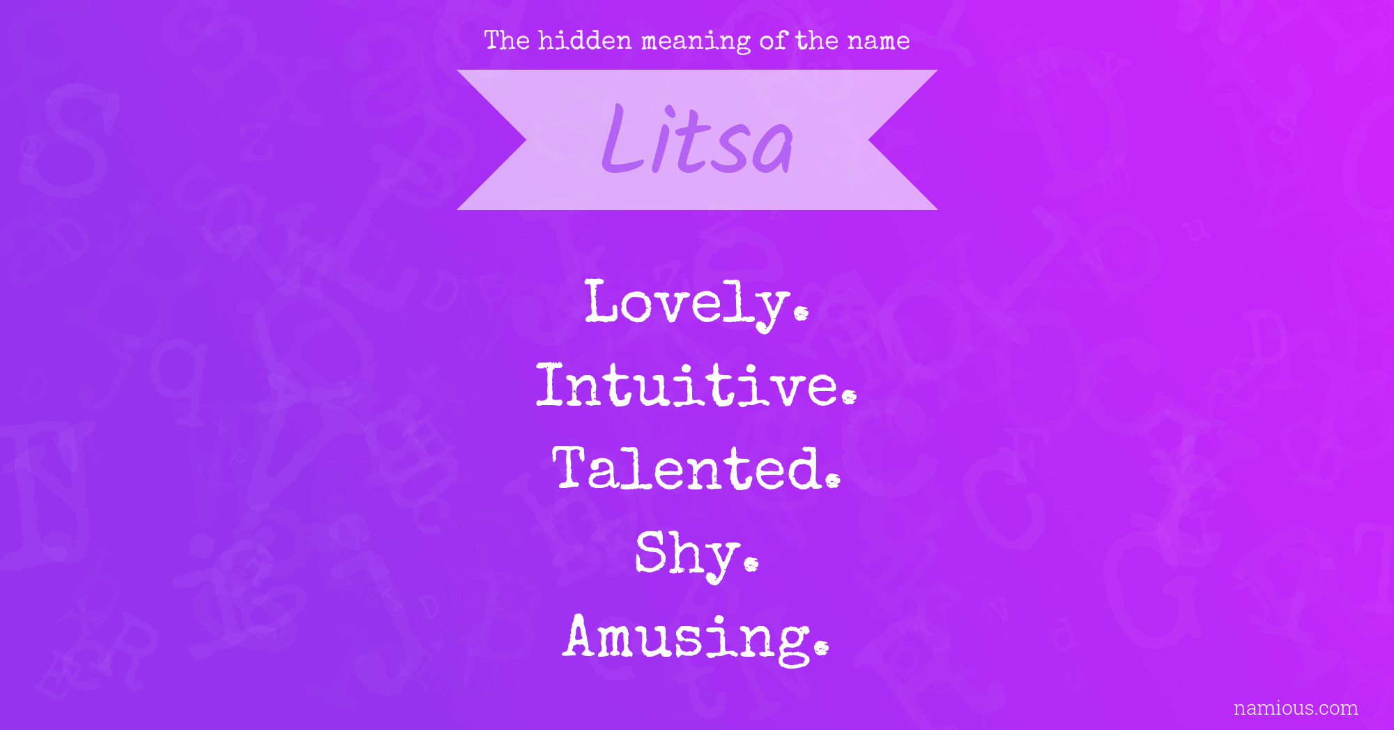 The hidden meaning of the name Litsa