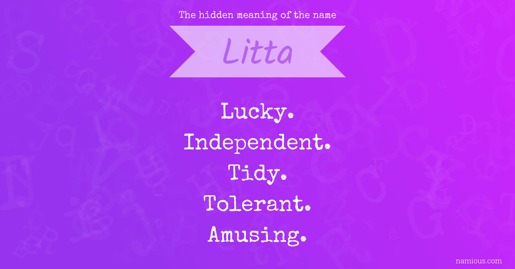 The hidden meaning of the name Litta