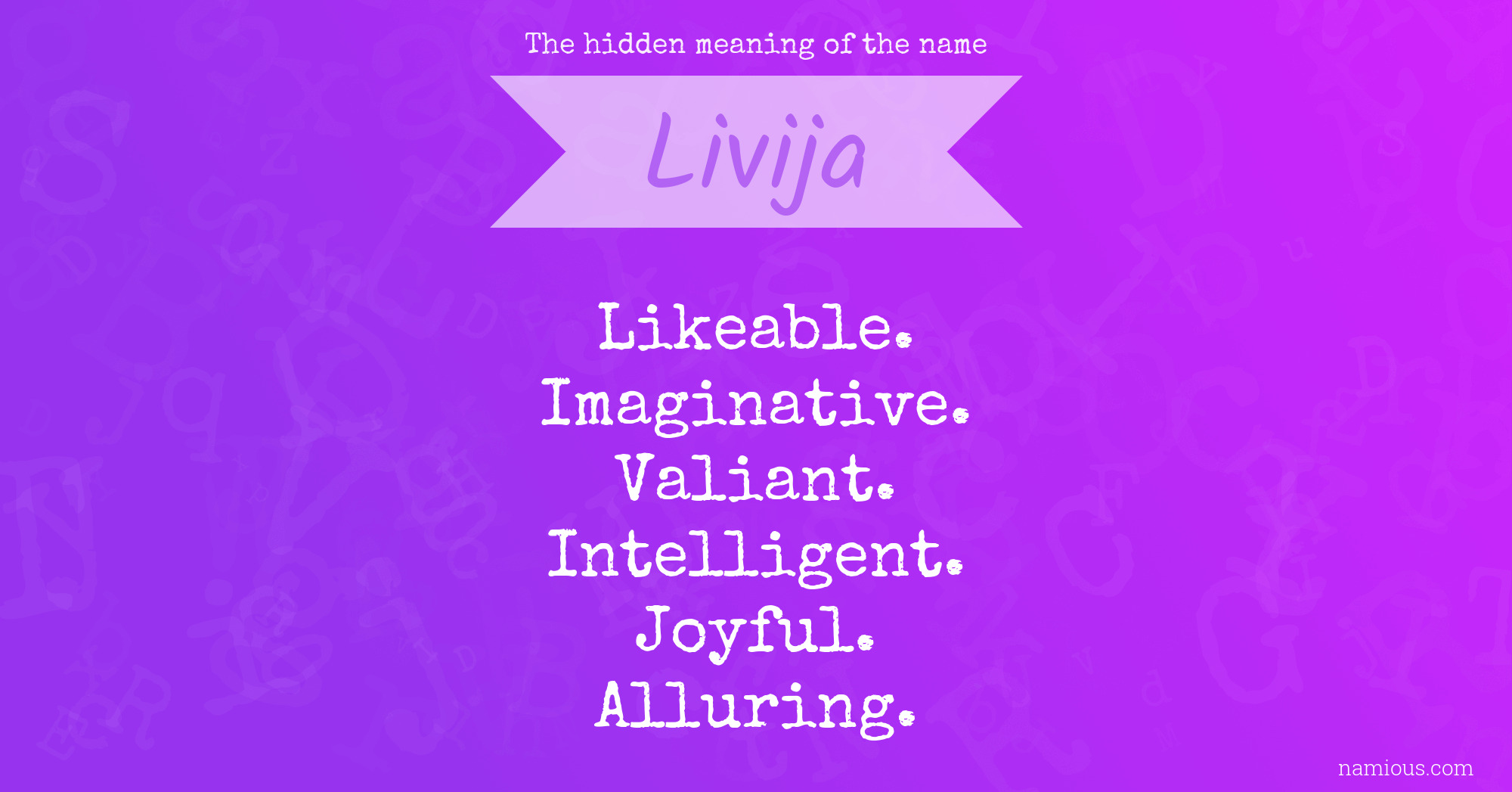 The hidden meaning of the name Livija