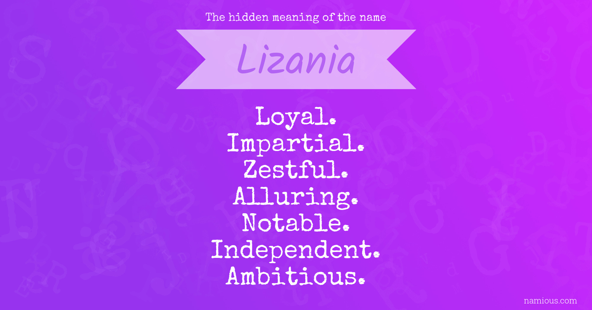 The hidden meaning of the name Lizania