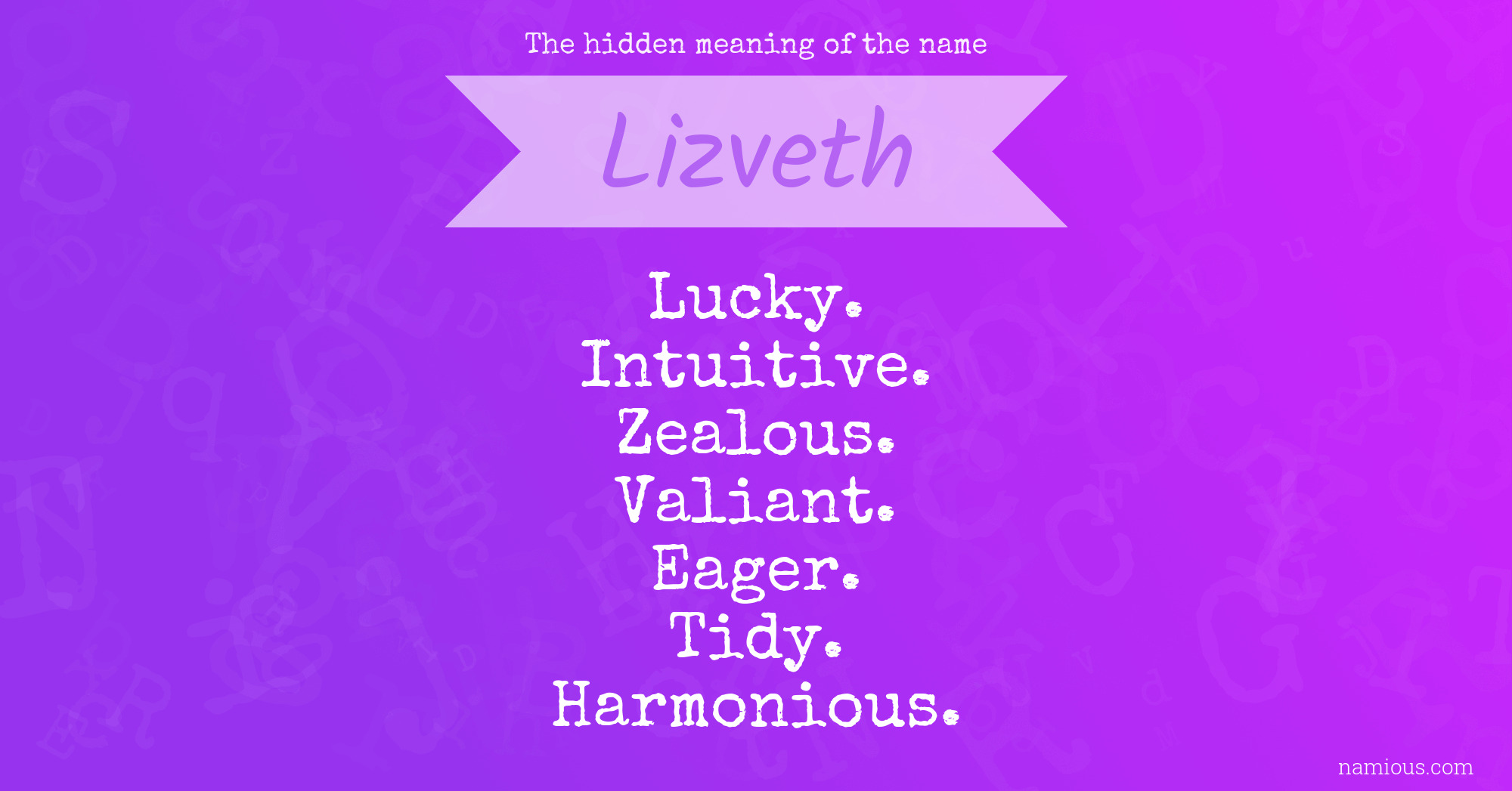 The hidden meaning of the name Lizveth