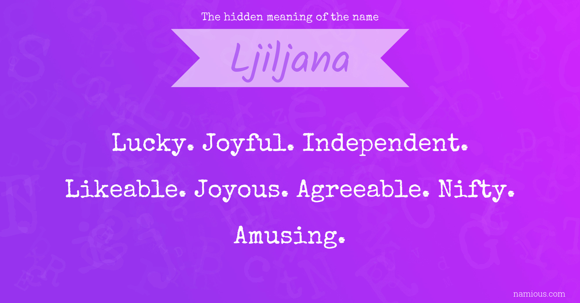 The hidden meaning of the name Ljiljana