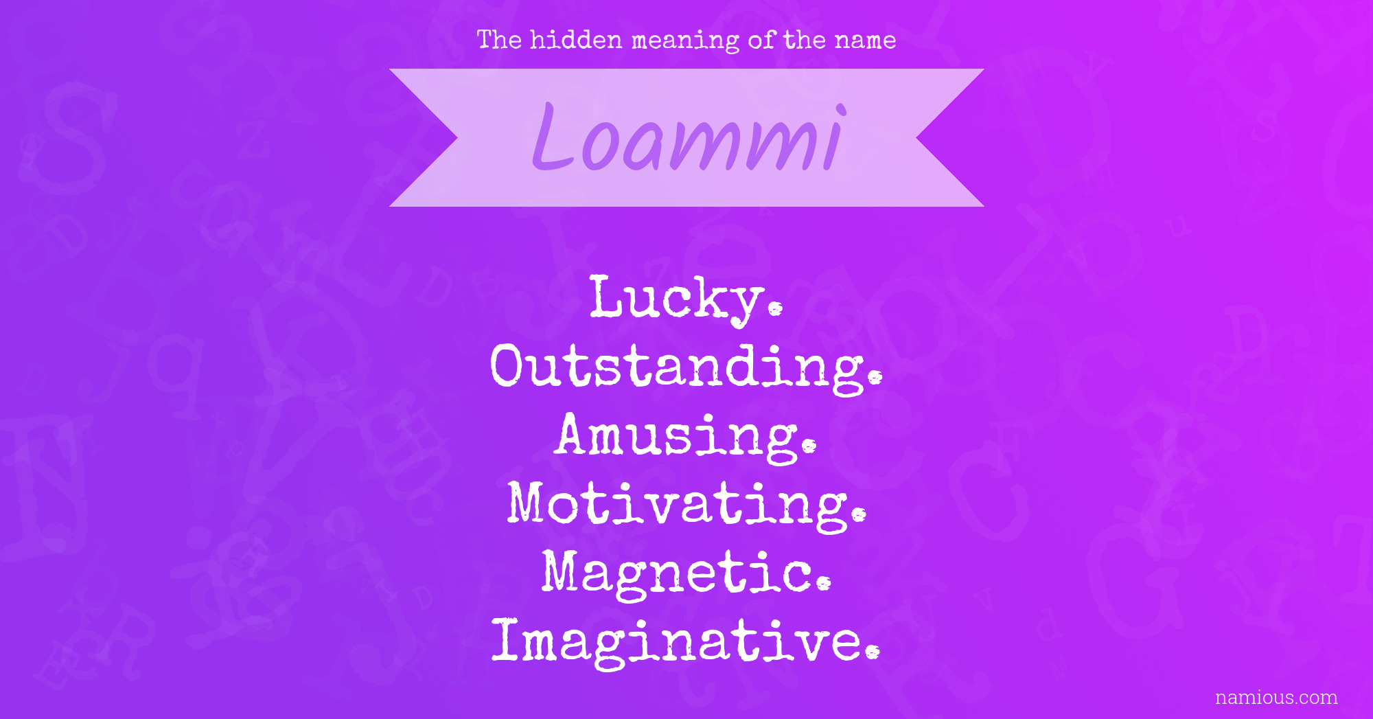 The hidden meaning of the name Loammi