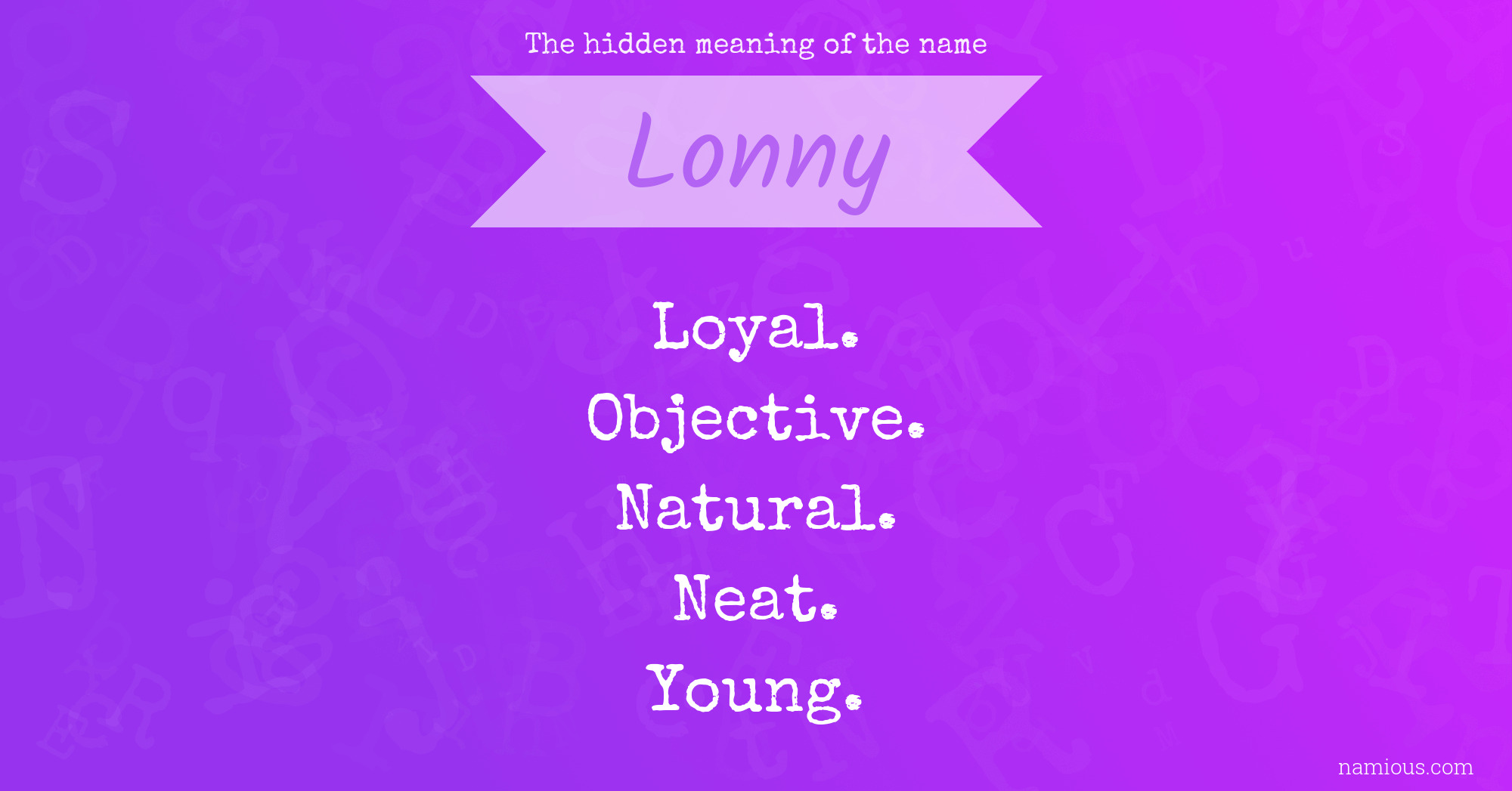 The hidden meaning of the name Lonny