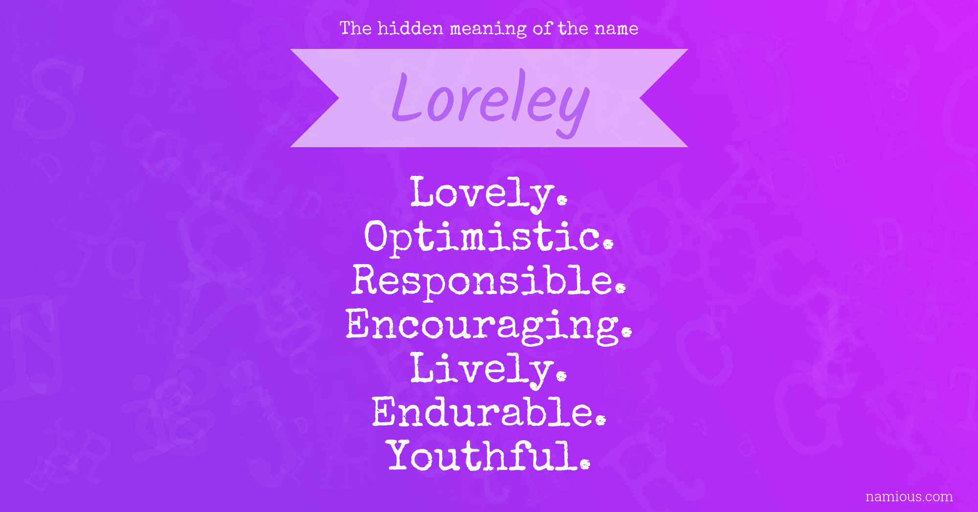 The hidden meaning of the name Loreley