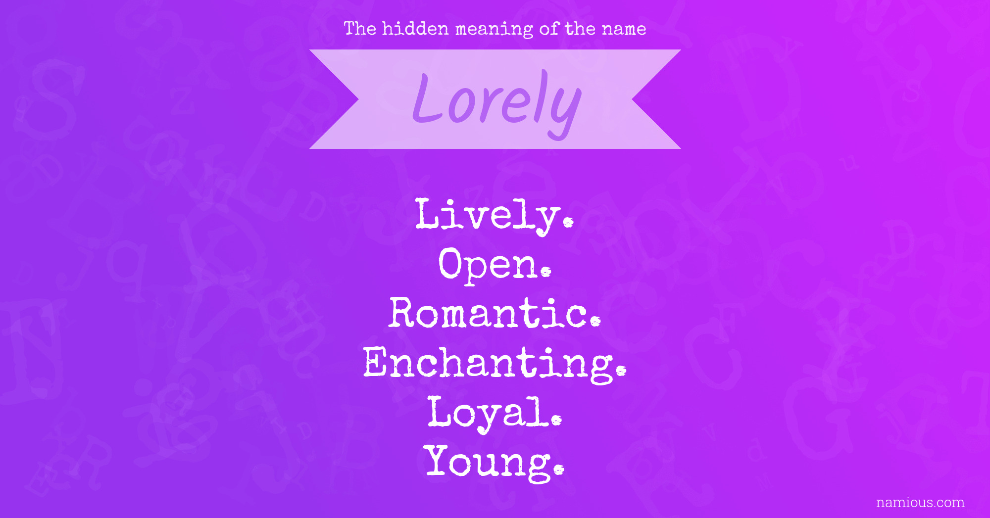 The hidden meaning of the name Lorely