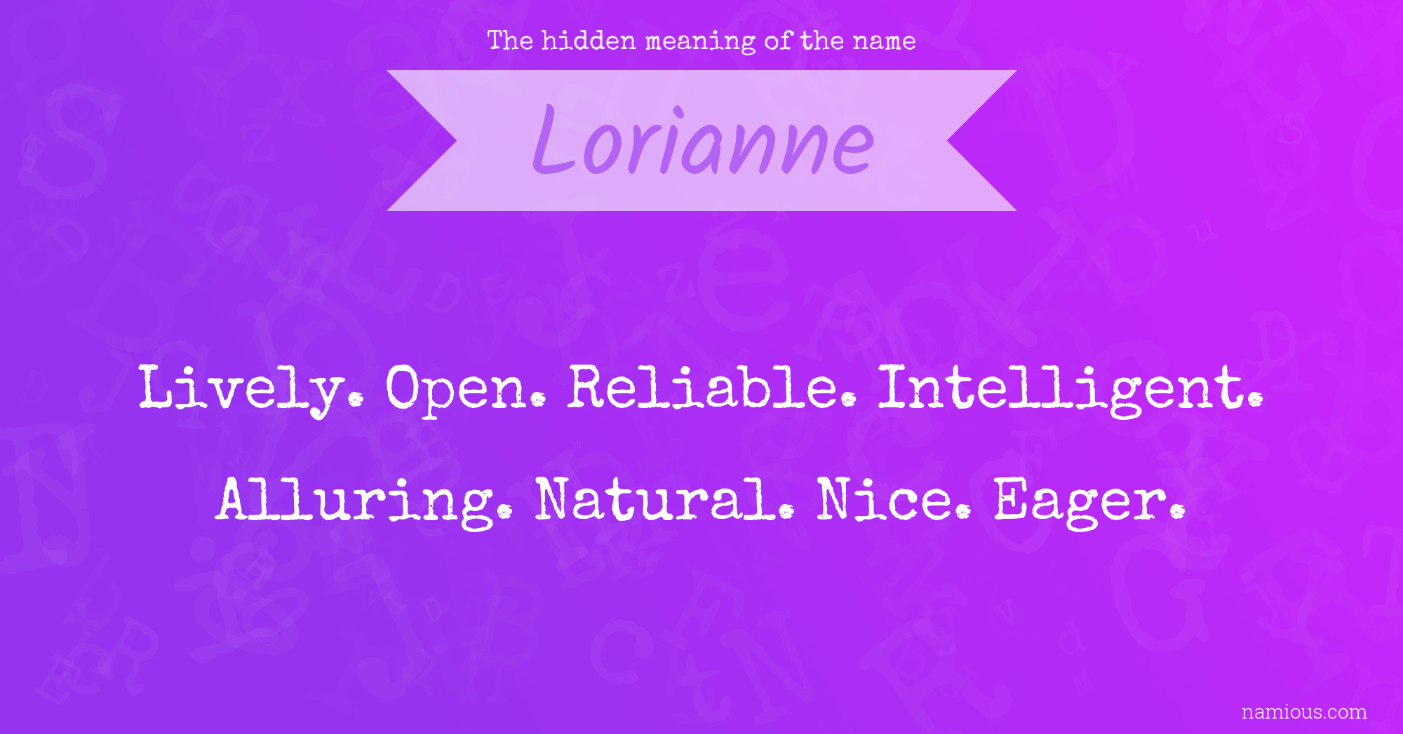 The hidden meaning of the name Lorianne