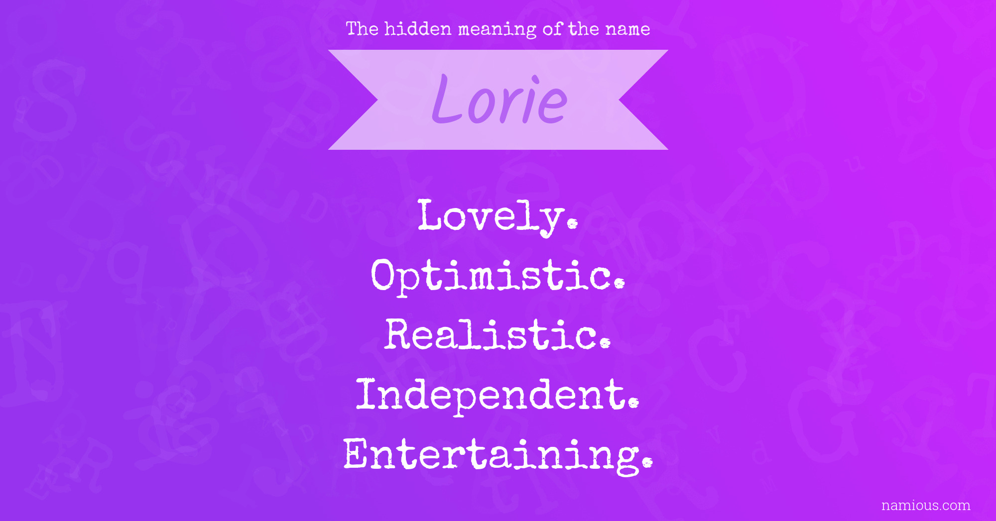 The hidden meaning of the name Lorie