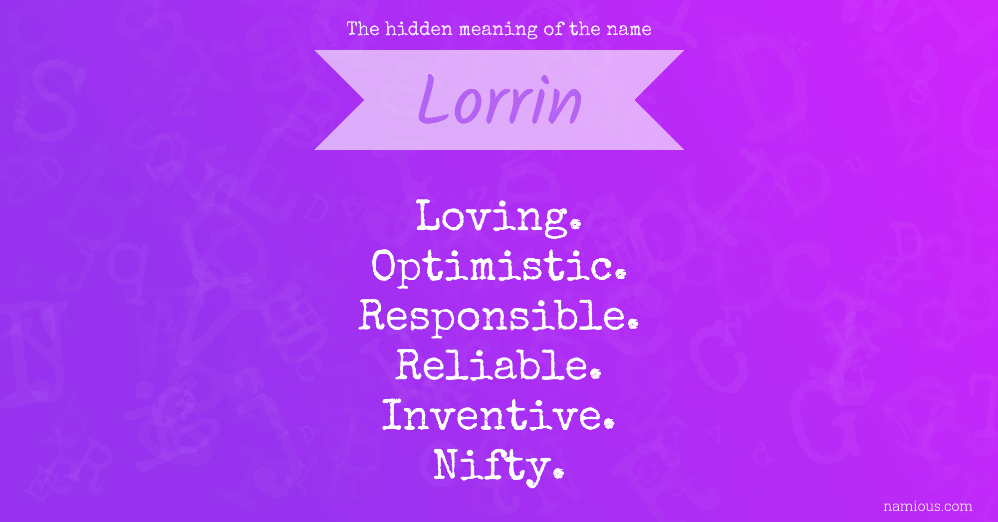 The hidden meaning of the name Lorrin