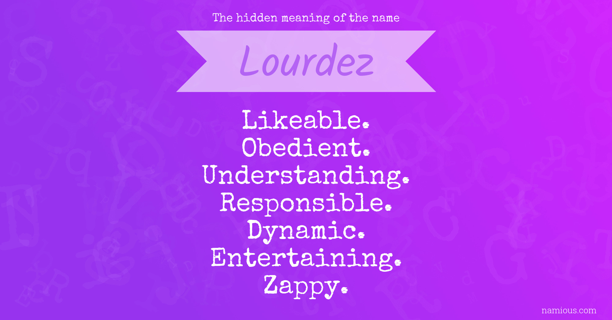 The hidden meaning of the name Lourdez